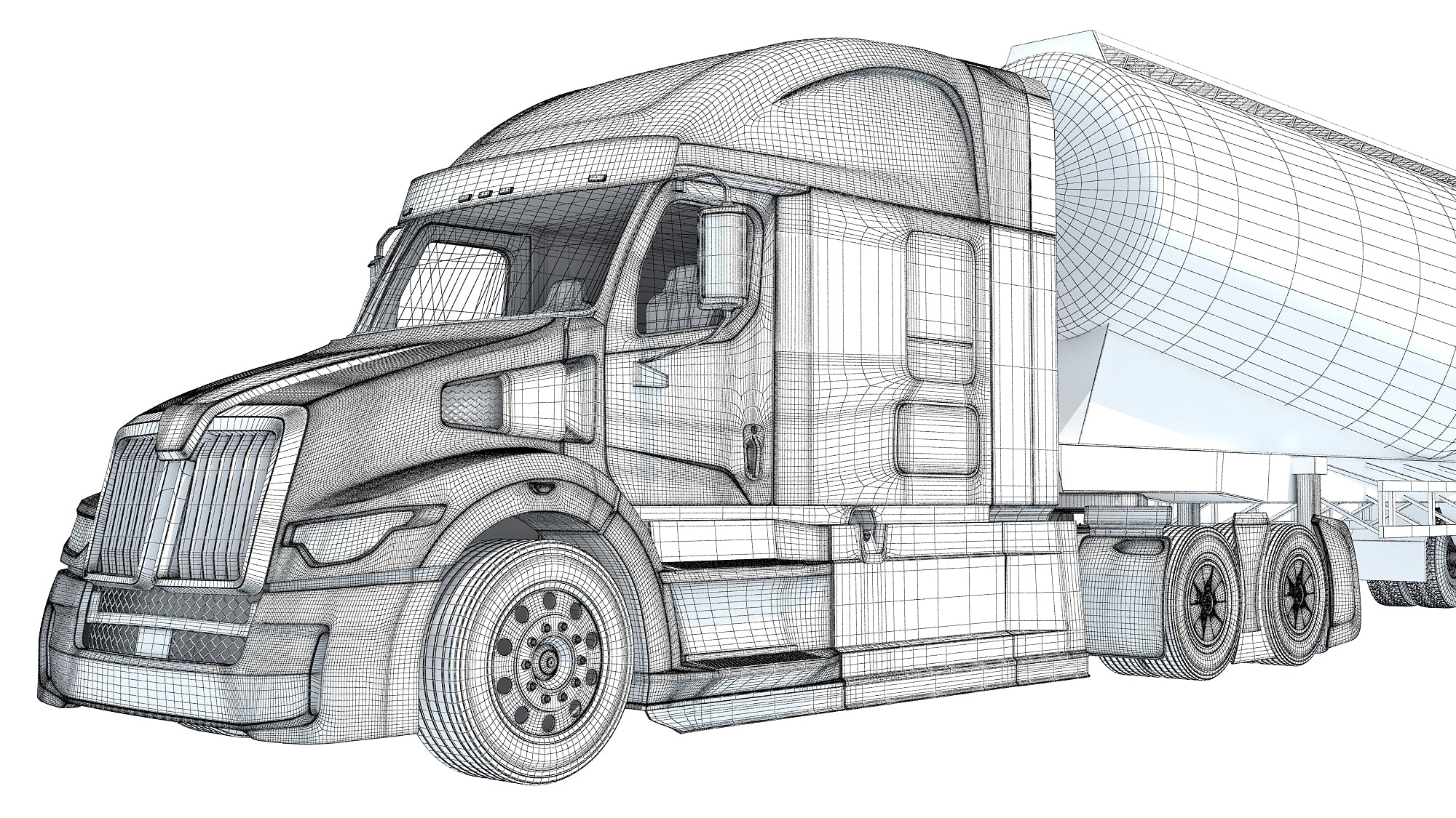 Heavy Truck with Tank Trailer