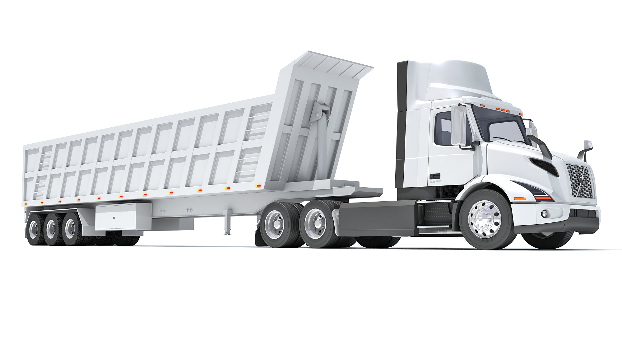 3D Semi Truck with Tipper Trailer model