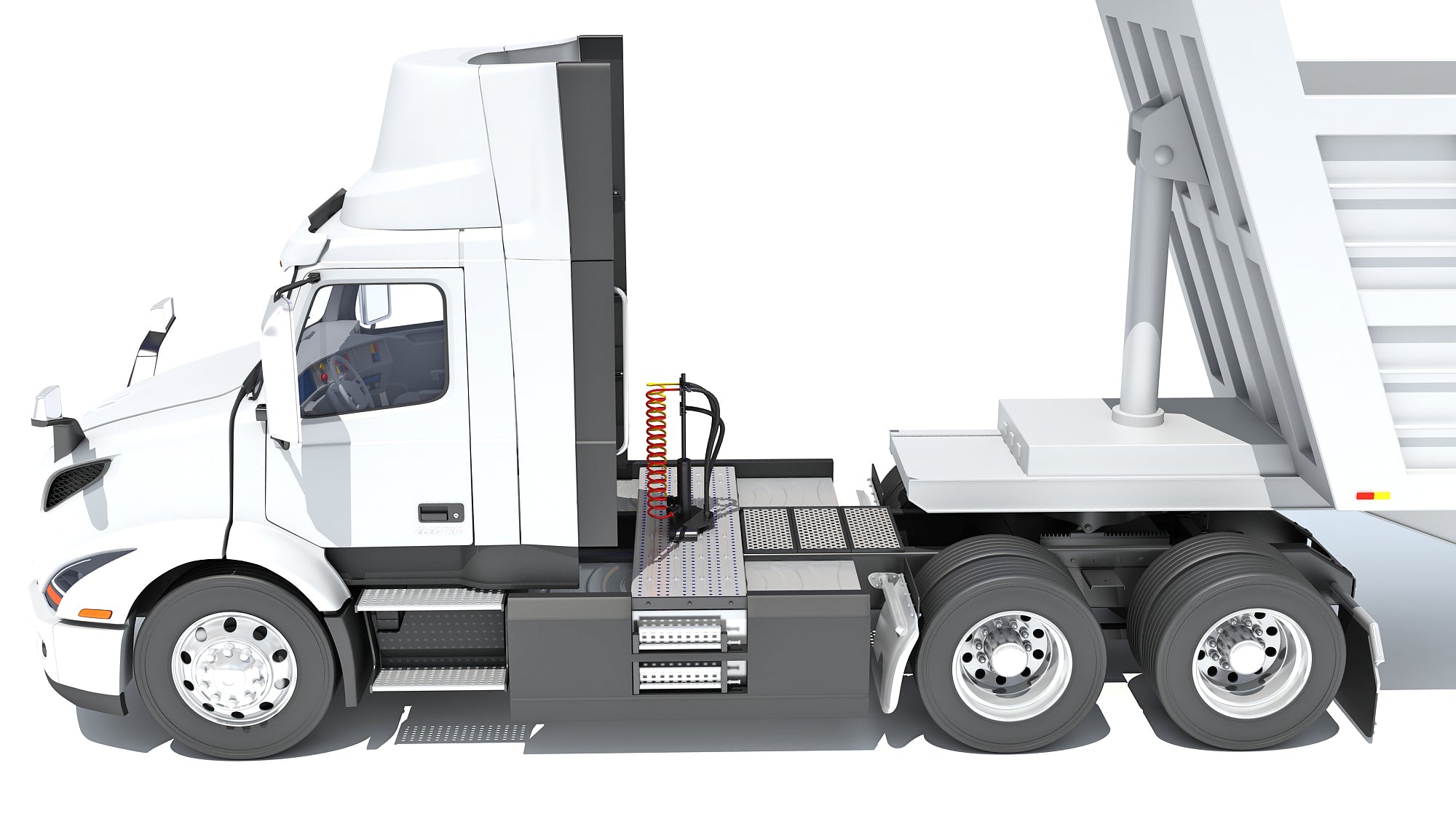 3D Semi Truck with Tipper Trailer model