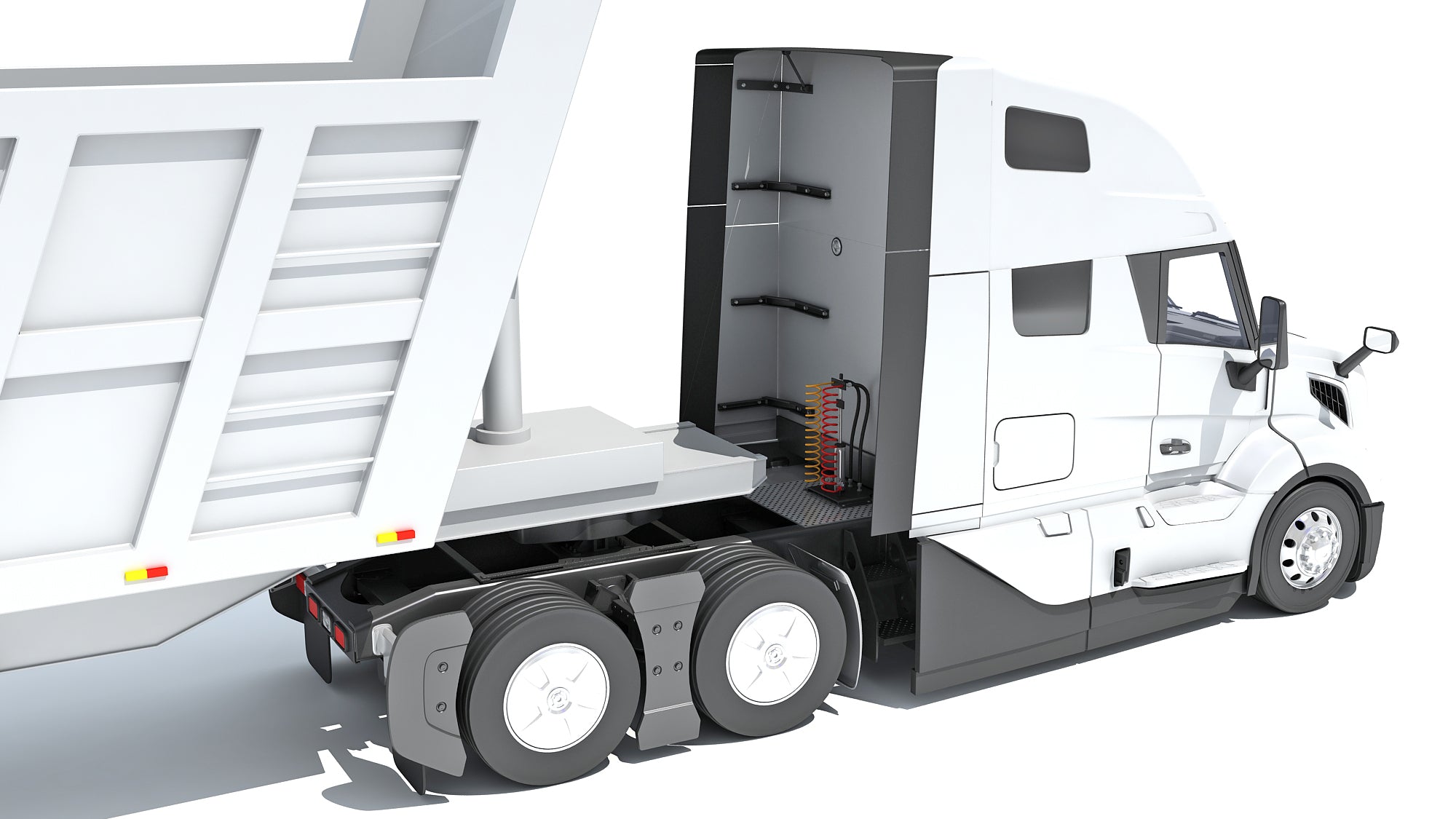 3D Semi Truck with Tipper Trailer model