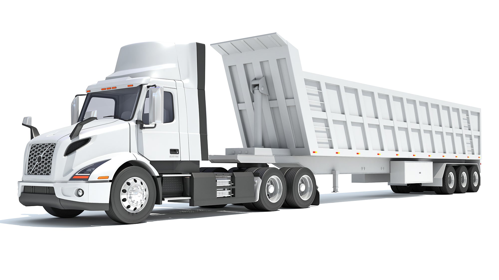 3D Semi Truck with Tipper Trailer model