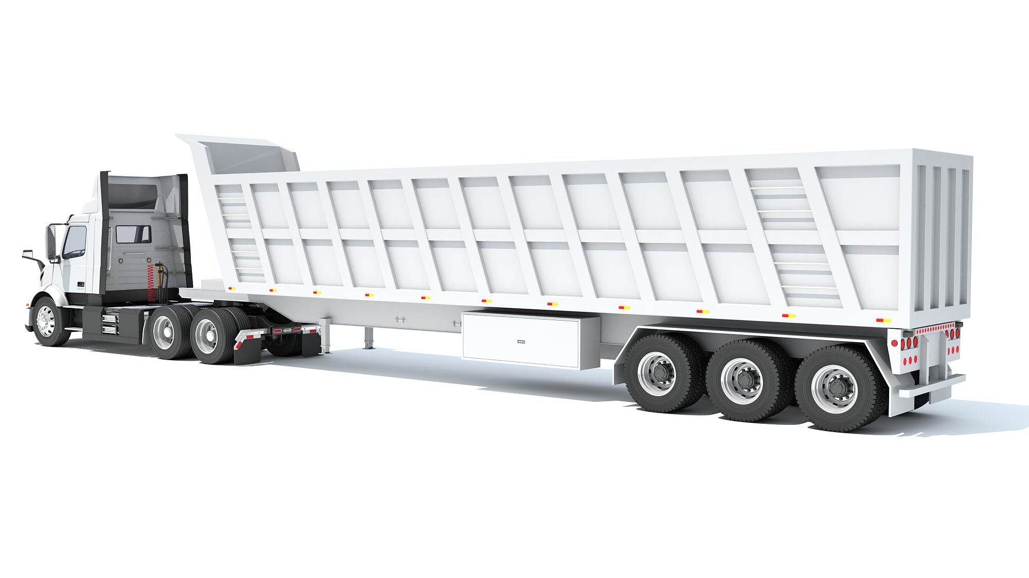 3D Semi Truck with Tipper Trailer model