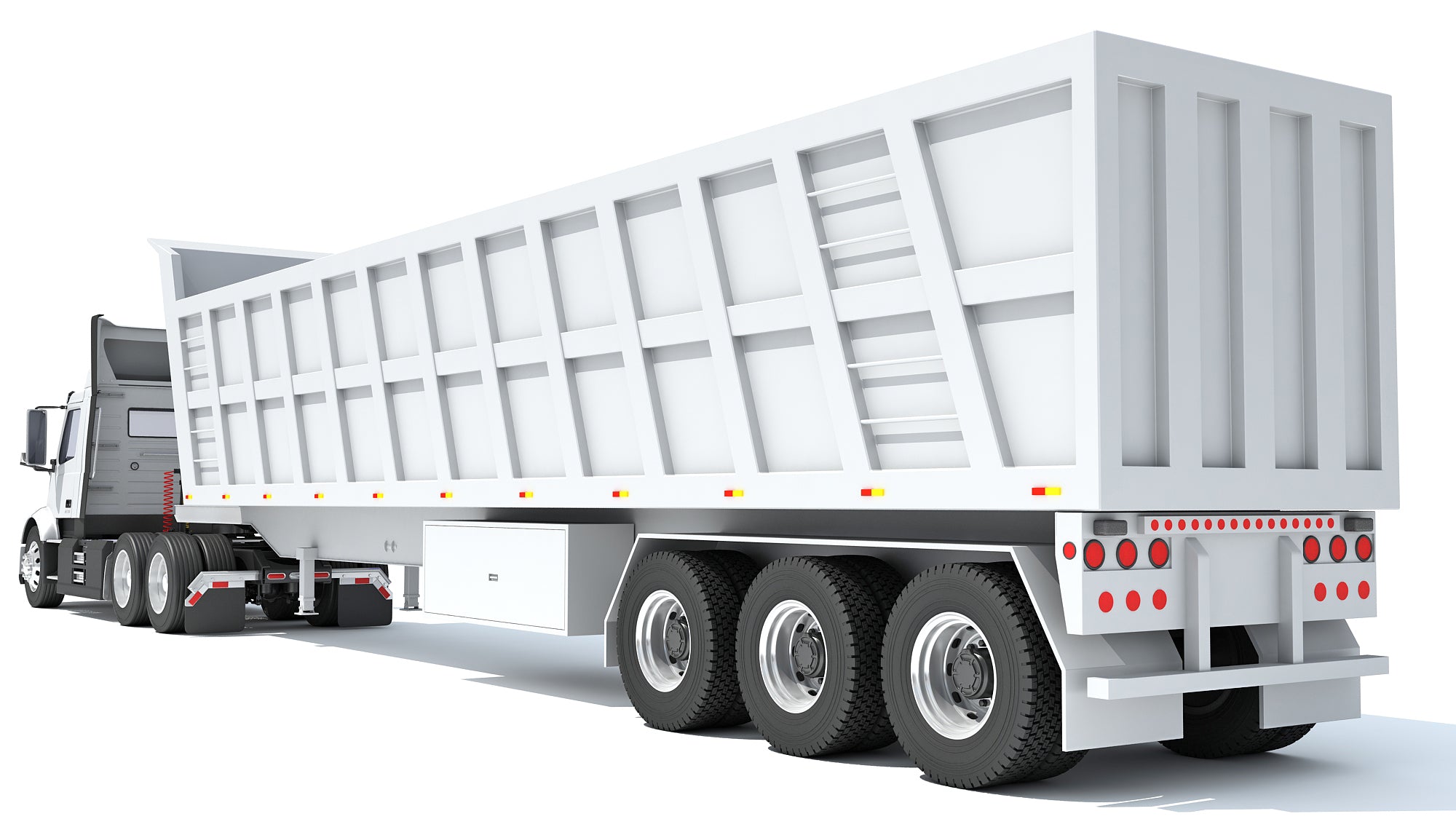 3D Semi Truck with Tipper Trailer model