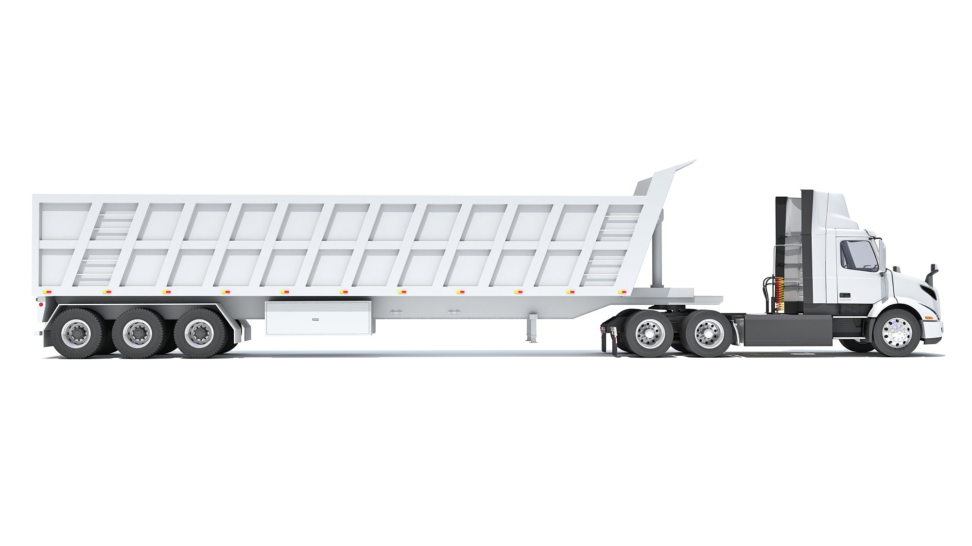 3D Semi Truck with Tipper Trailer model