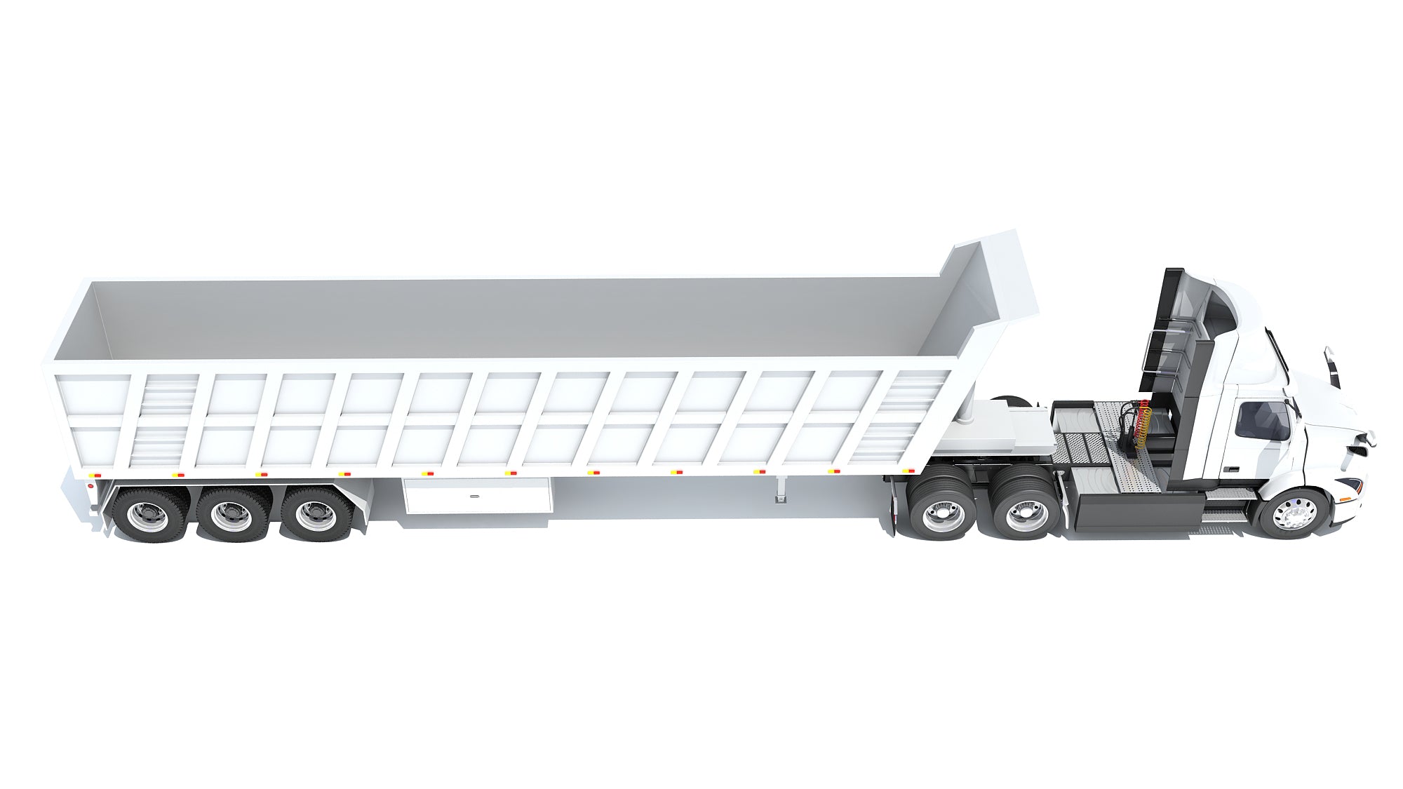 3D Semi Truck with Tipper Trailer model