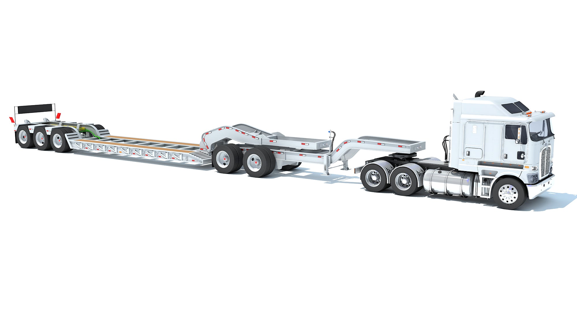 Semi Truck with Lowboy Trailer