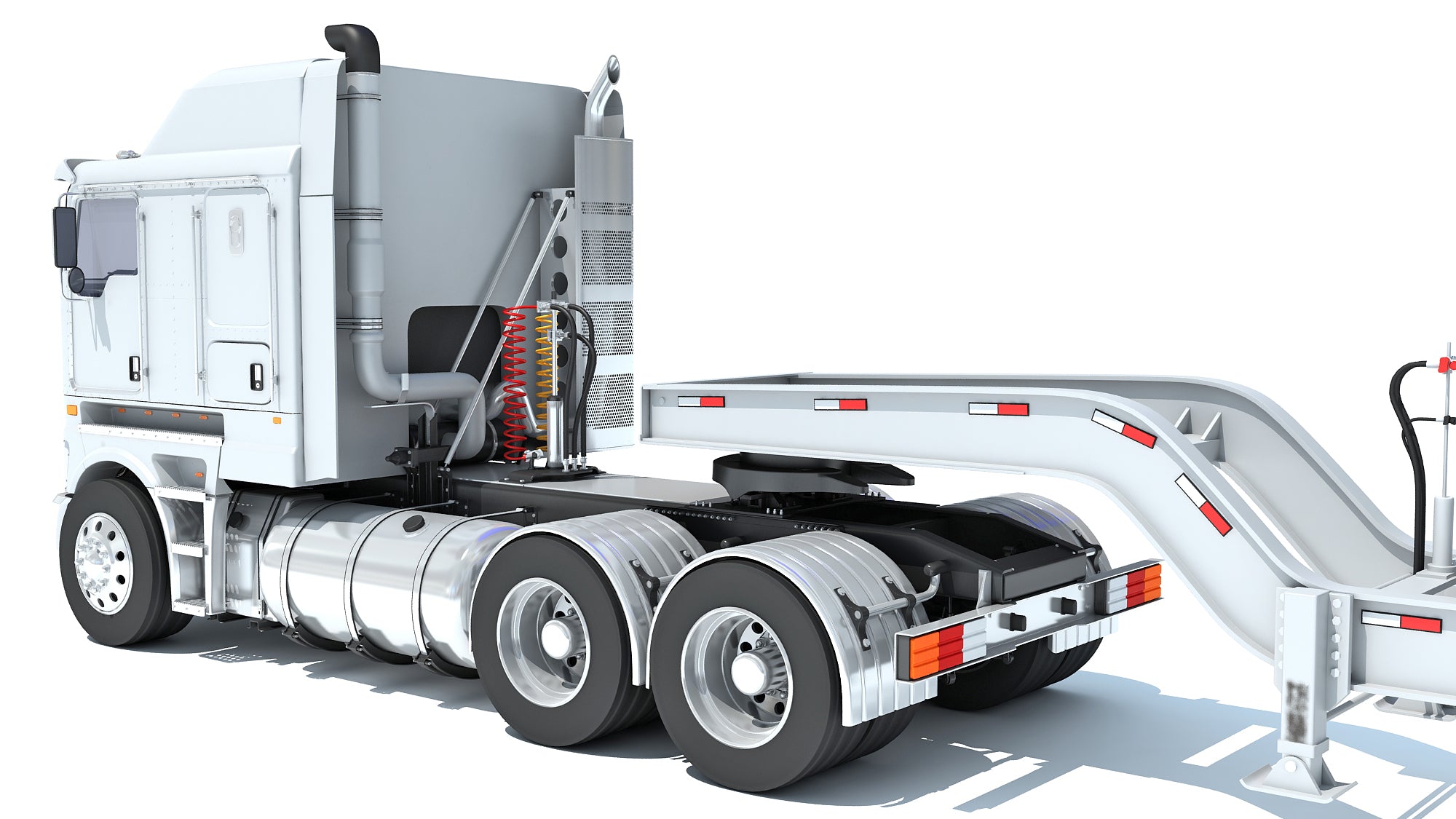 Semi Truck with Lowboy Trailer
