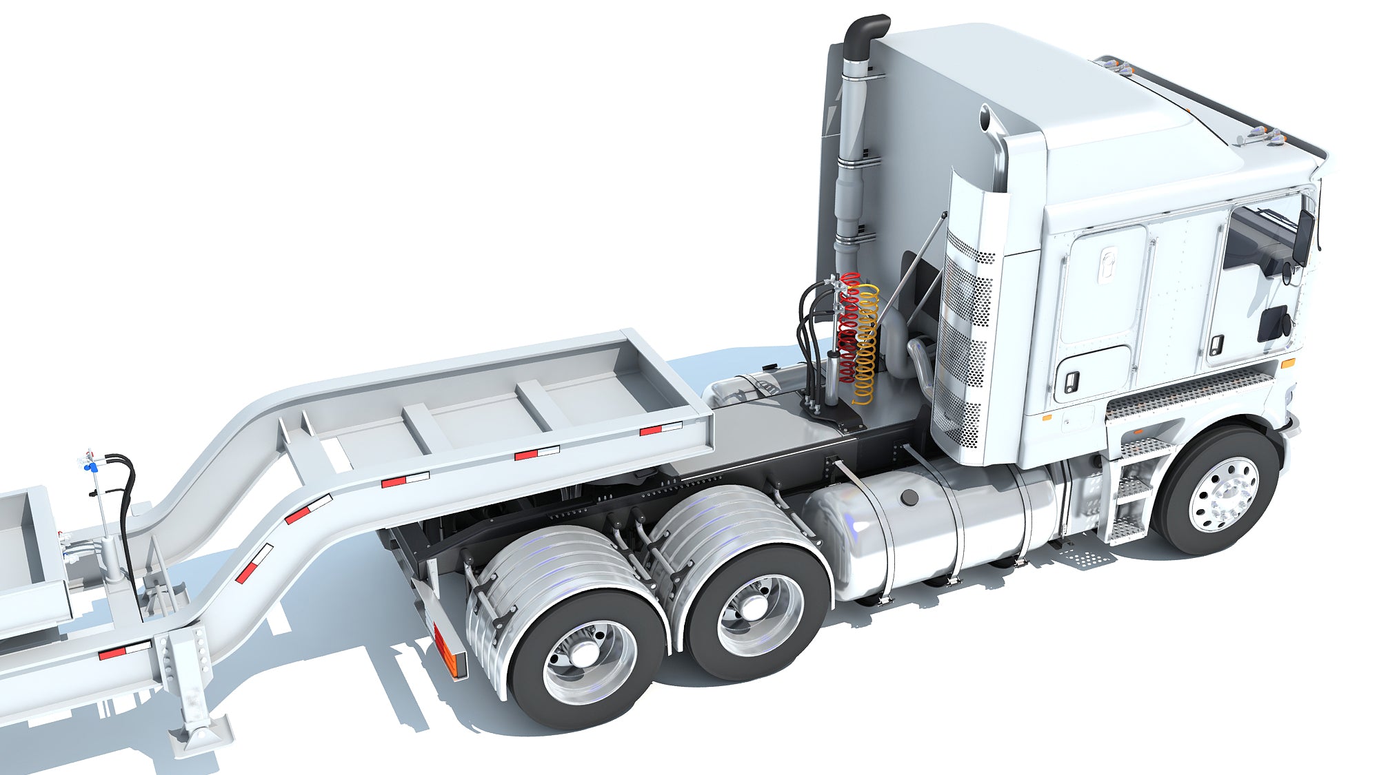 Semi Truck with Lowboy Trailer