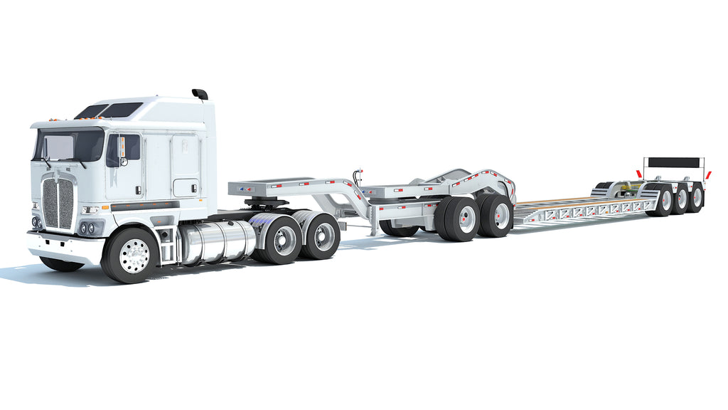 Semi Truck with Lowboy Trailer