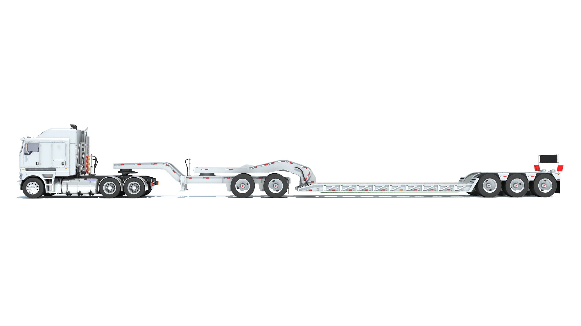 Semi Truck with Lowboy Trailer