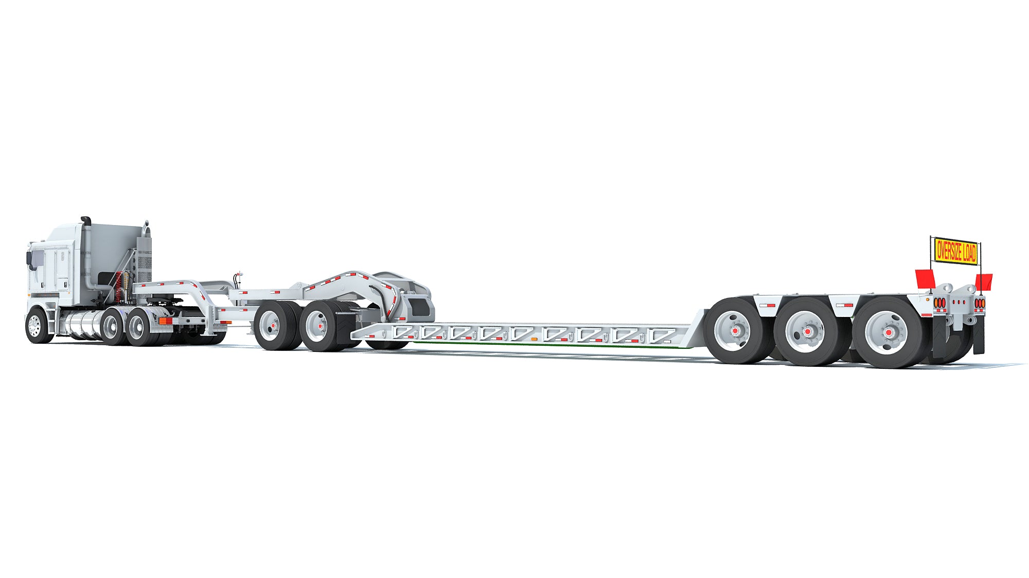 Semi Truck with Lowboy Trailer