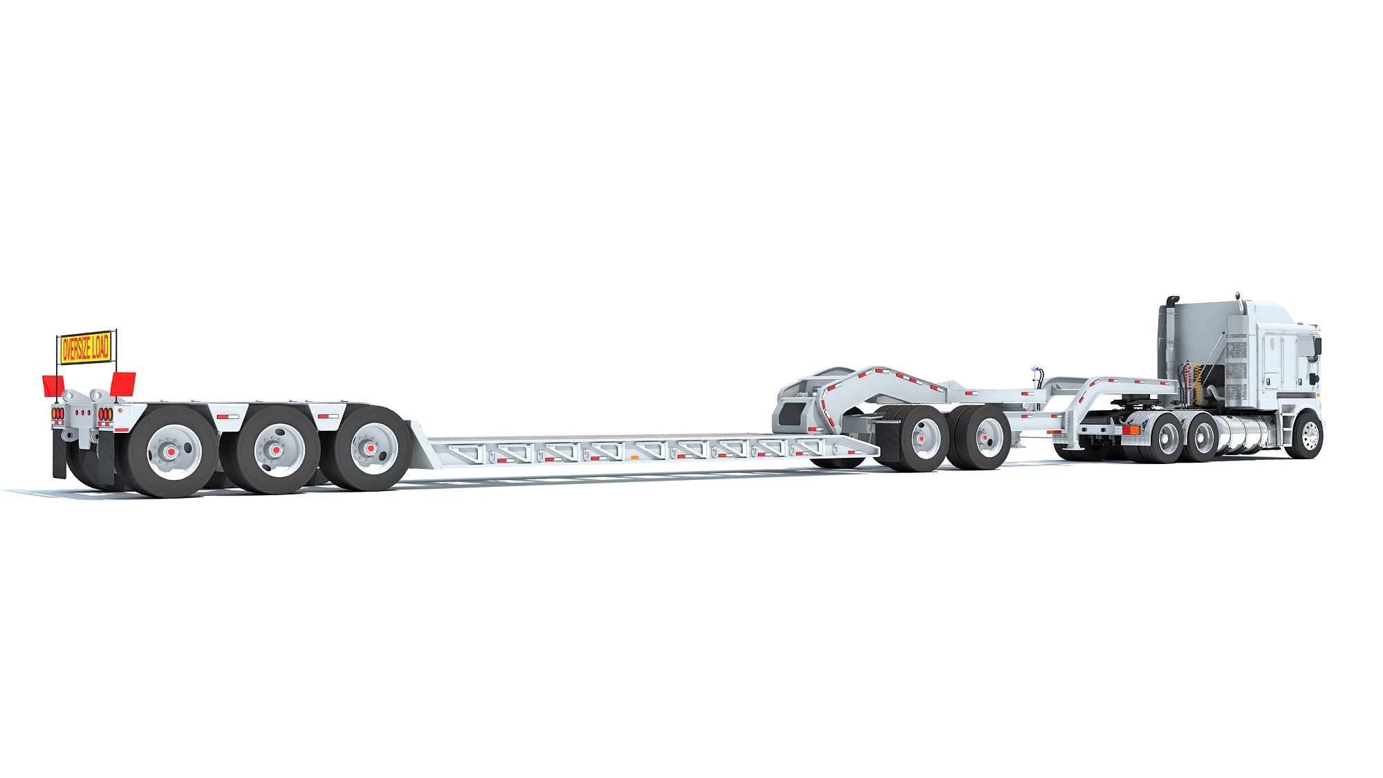 Semi Truck with Lowboy Trailer