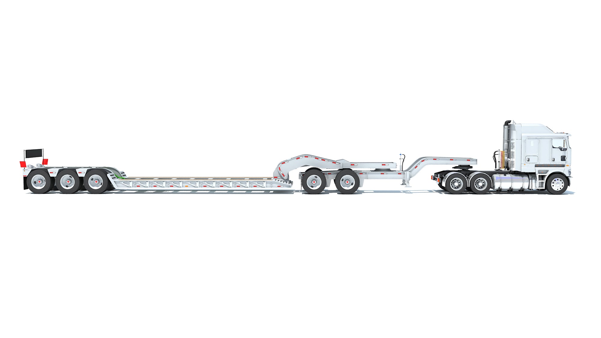 Semi Truck with Lowboy Trailer