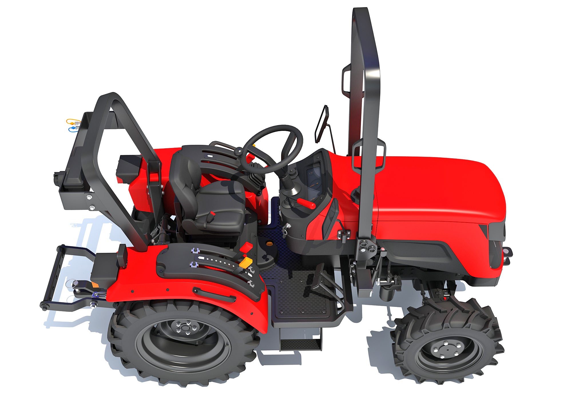 4WD Compact Tractor 3D Model Farming Landscaping Grounds Maintenance