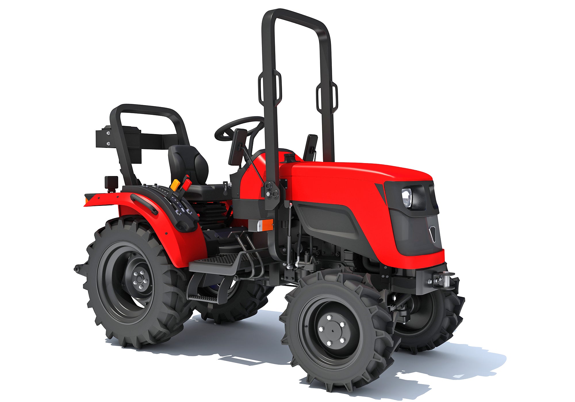 4WD Compact Tractor 3D Model Farming Landscaping Grounds Maintenance