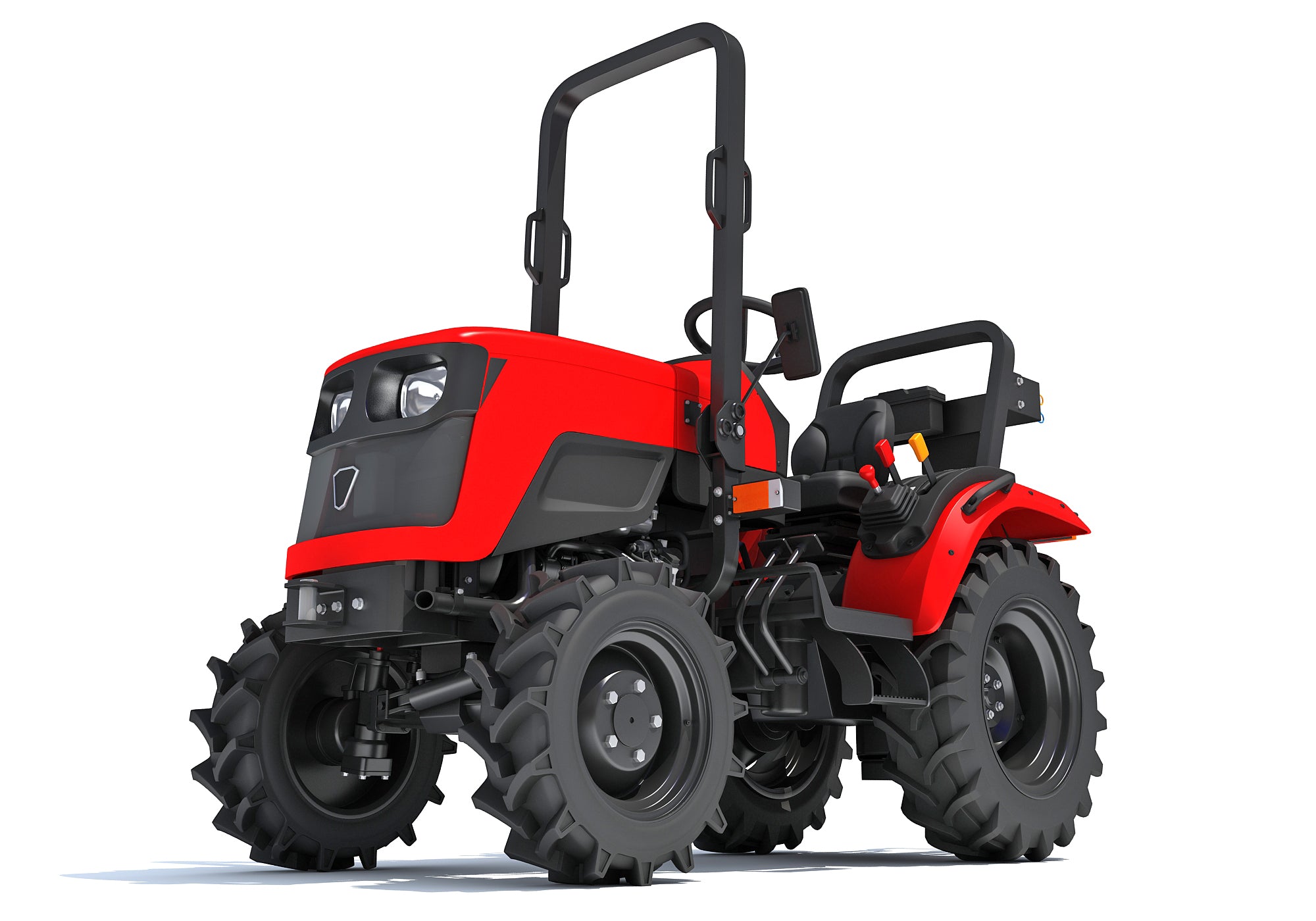 4WD Compact Tractor 3D Model Farming Landscaping Grounds Maintenance