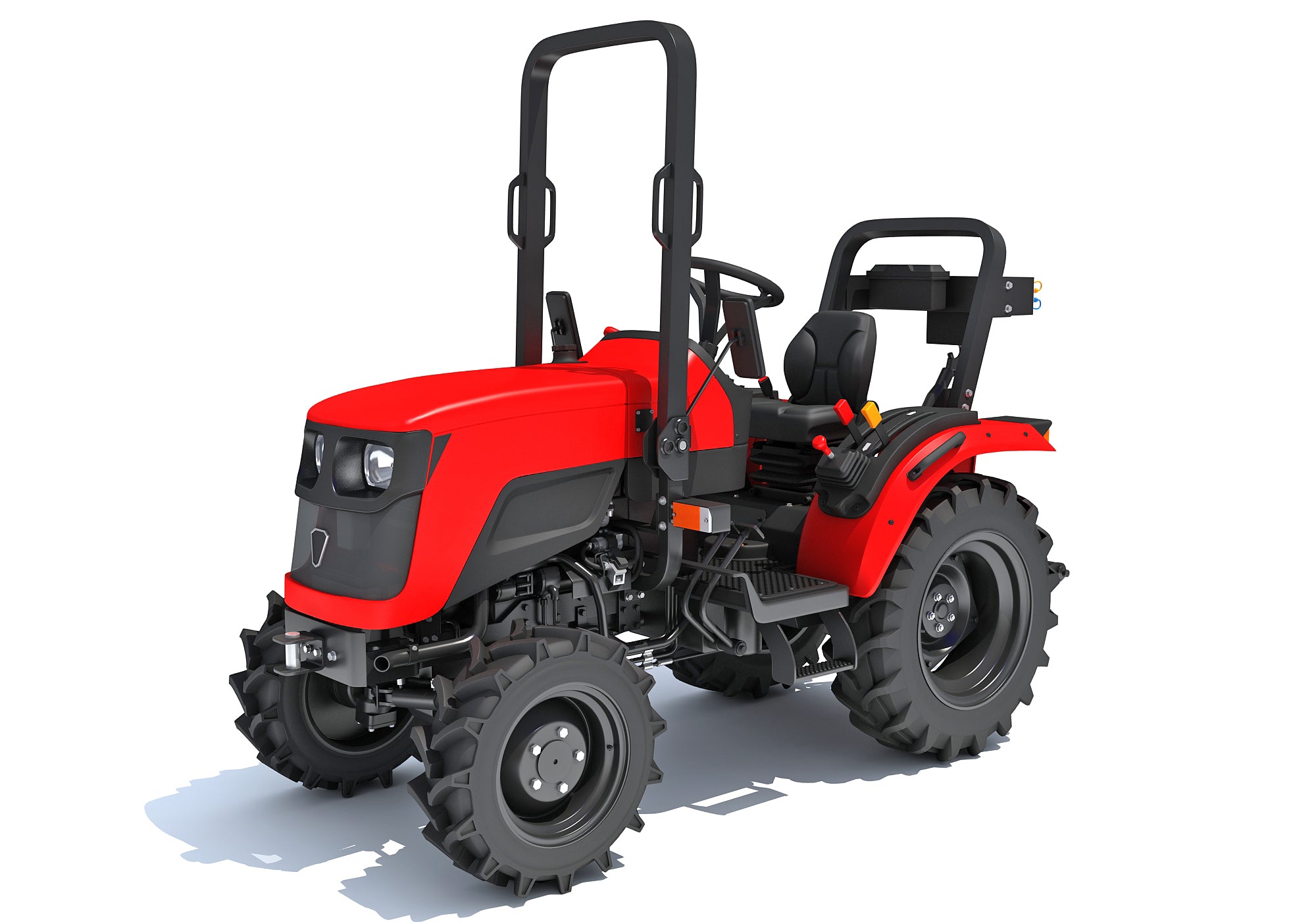 4WD Compact Tractor 3D Model Farming Landscaping Grounds Maintenance