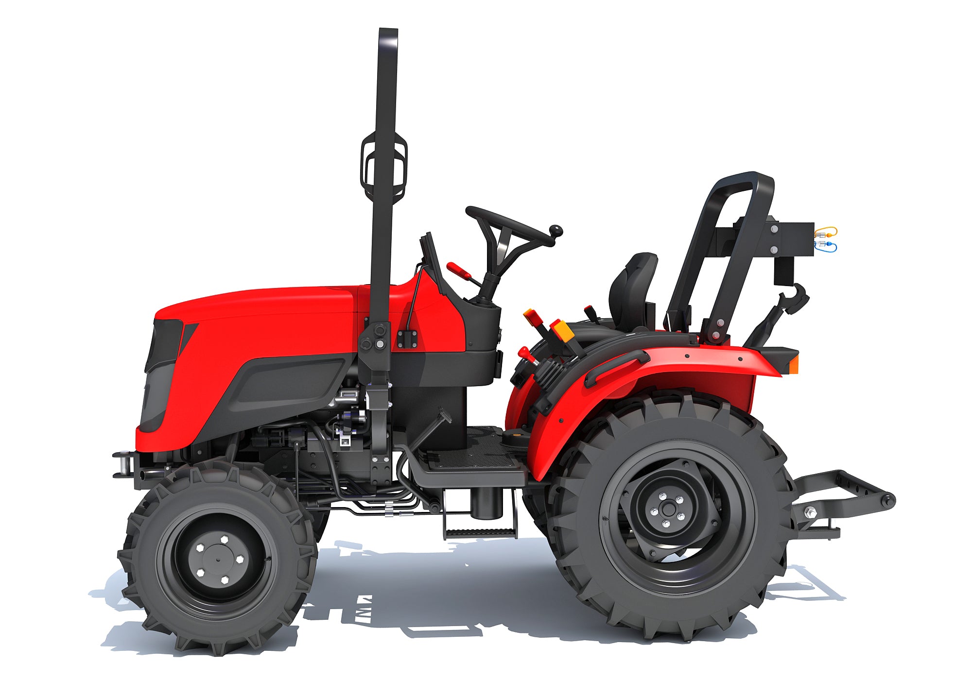 4WD Compact Tractor 3D Model Farming Landscaping Grounds Maintenance
