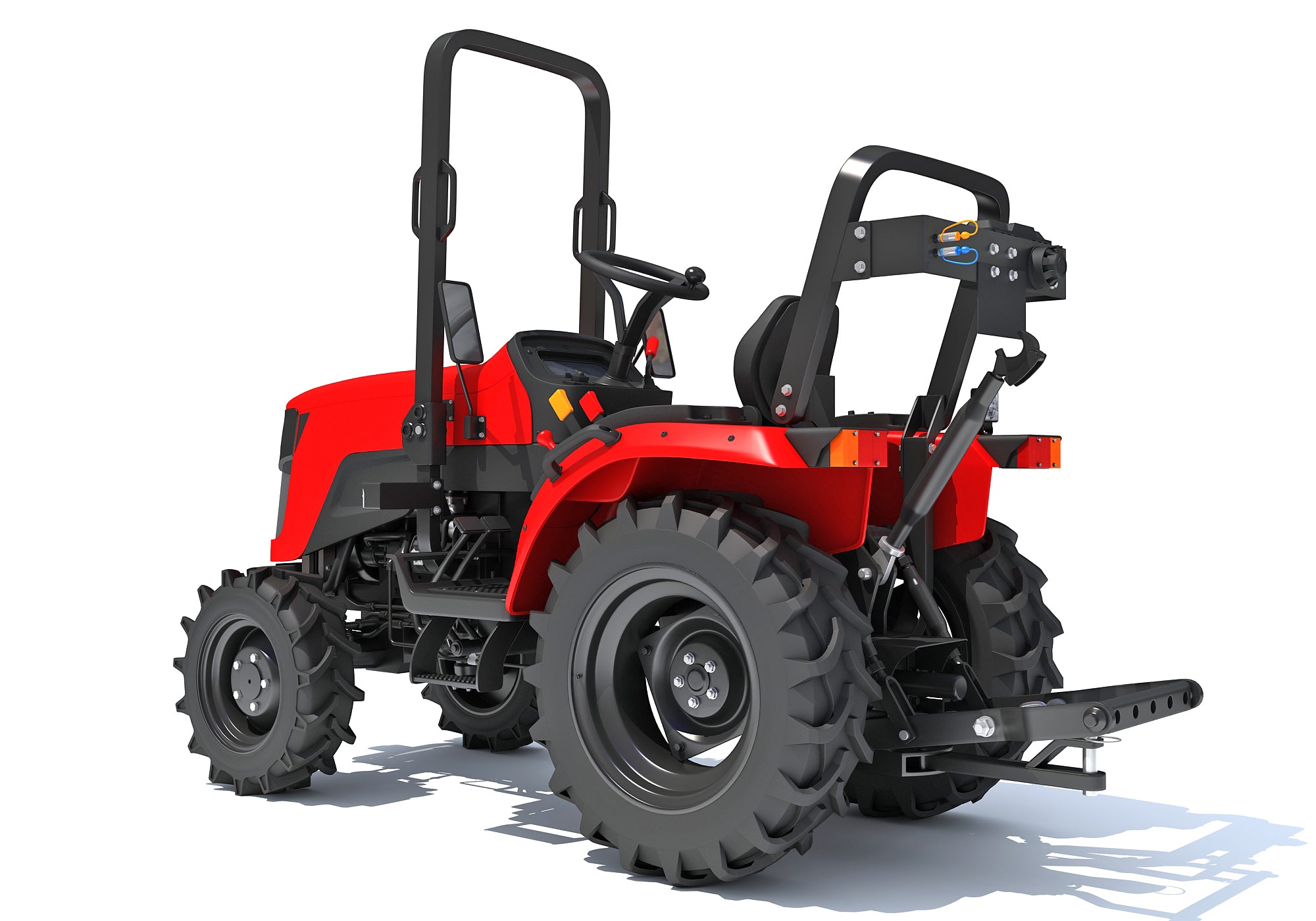 4WD Compact Tractor 3D Model Farming Landscaping Grounds Maintenance
