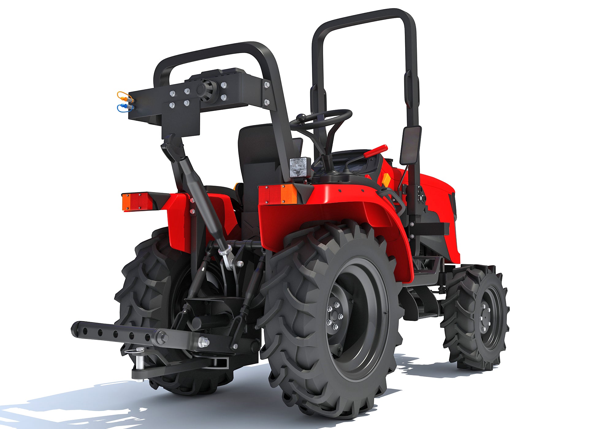 4WD Compact Tractor 3D Model Farming Landscaping Grounds Maintenance