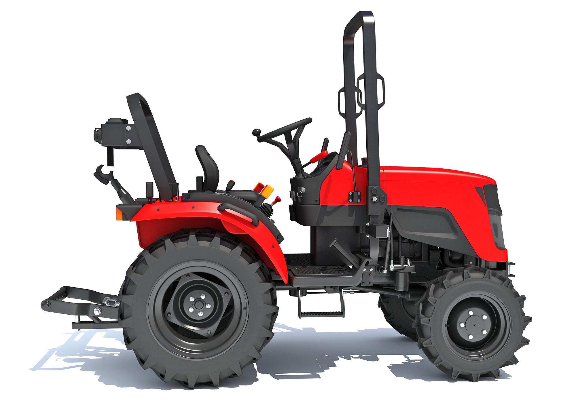 4WD Compact Tractor 3D Model Farming Landscaping Grounds Maintenance