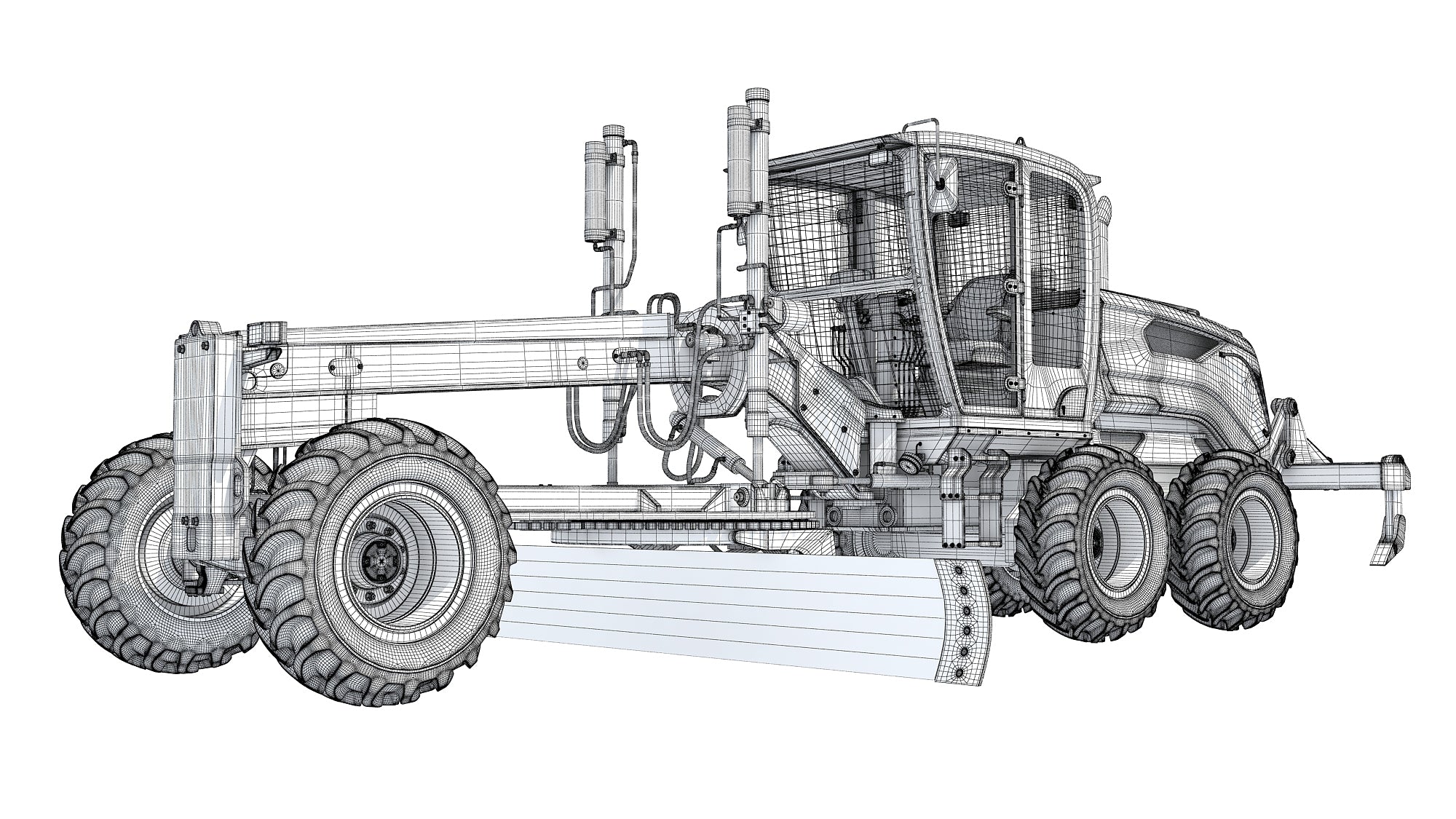 Case Motor Grader Construction Equipment 3D Model