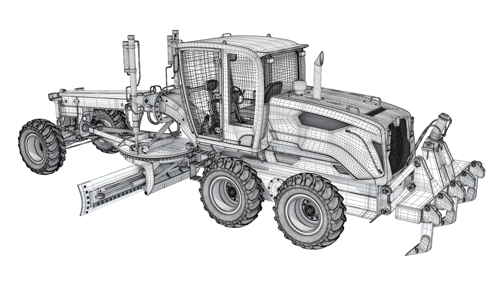 Case Motor Grader Construction Equipment 3D Model