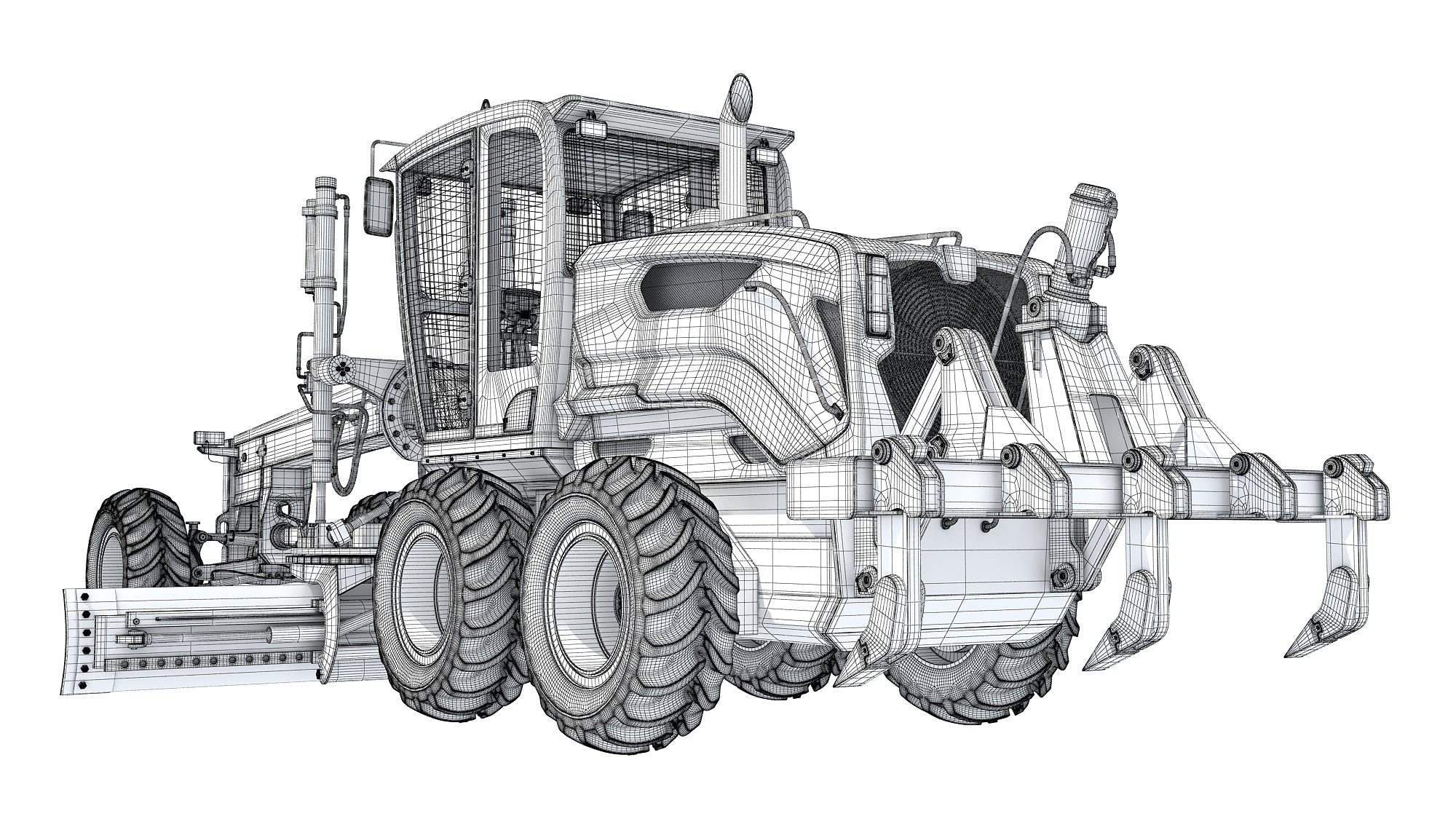 Case Motor Grader Construction Equipment 3D Model