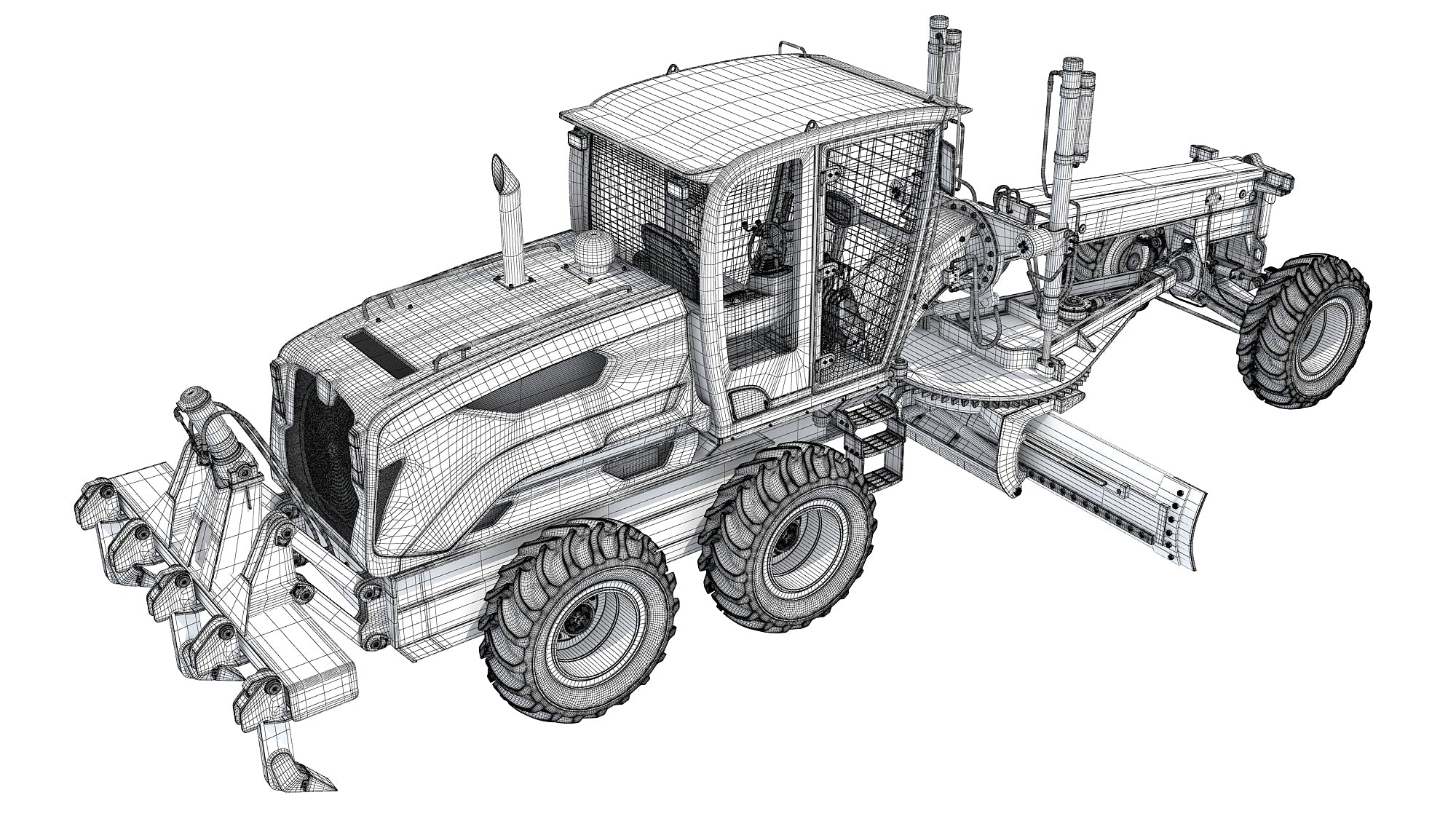 Case Motor Grader Construction Equipment 3D Model