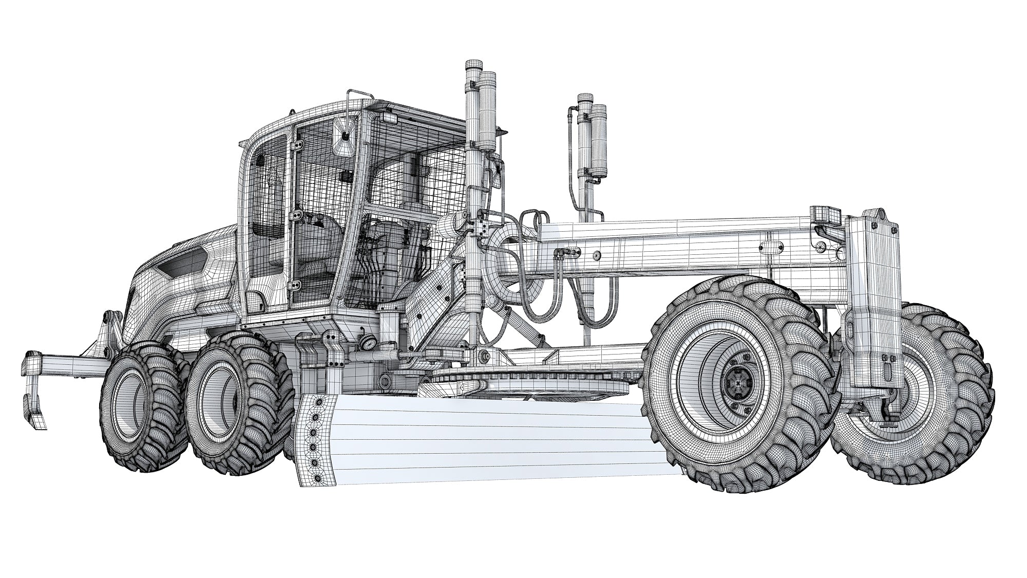 Case Motor Grader Construction Equipment 3D Model