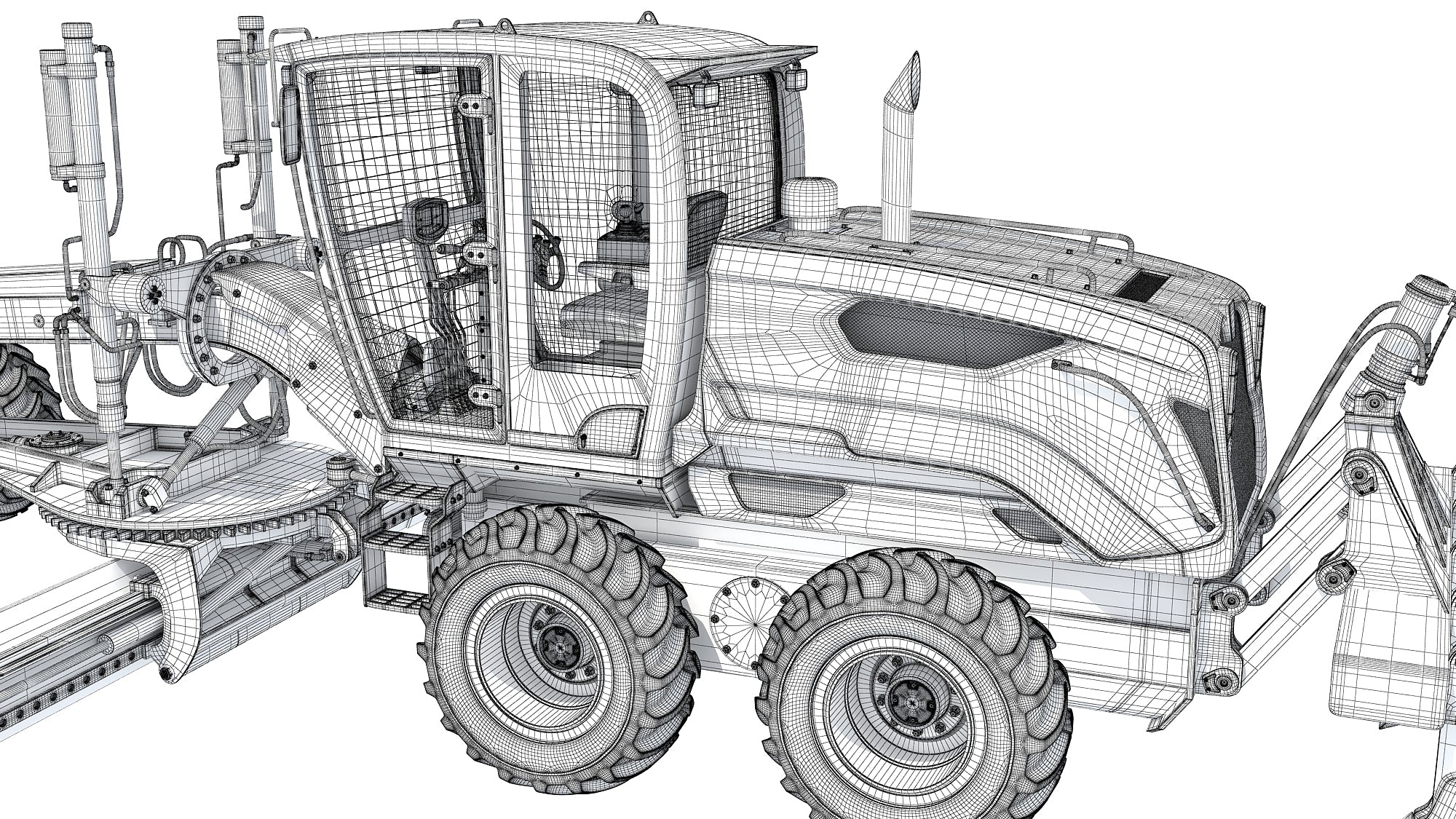 Case Motor Grader Construction Equipment 3D Model