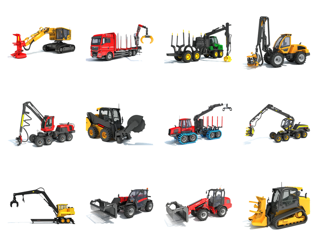 Professional Logging Equipment Pack – Heavy Forestry Machinery Collection
