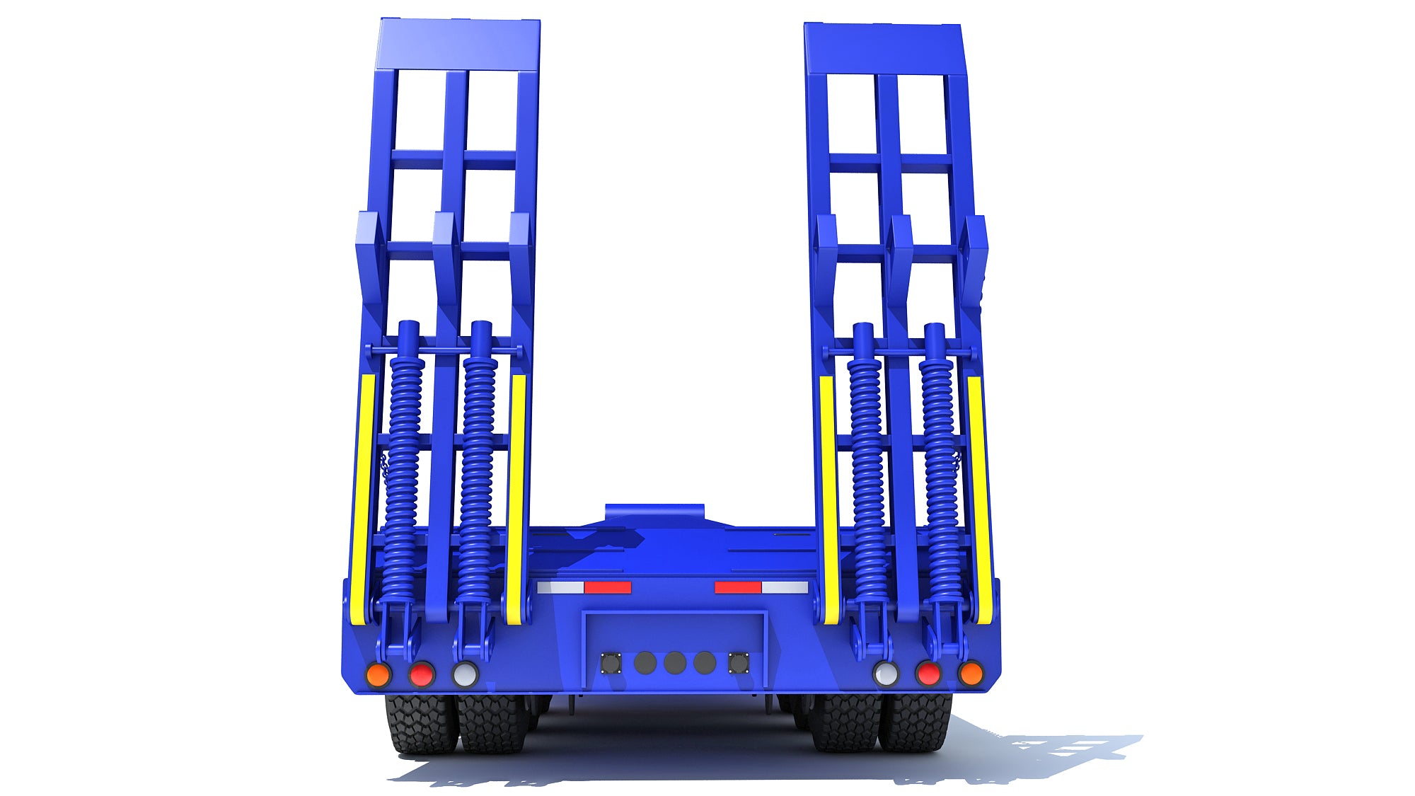 3 Axle Lowbed Trailer Heavy Haul Flatbed 3D Model