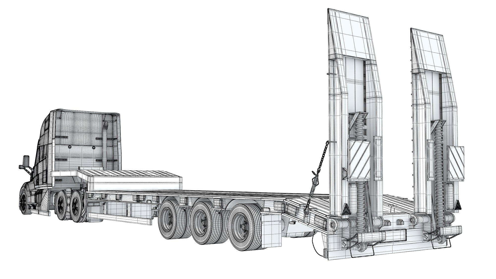 2024 Volvo Semi-Truck with Platform Trailer