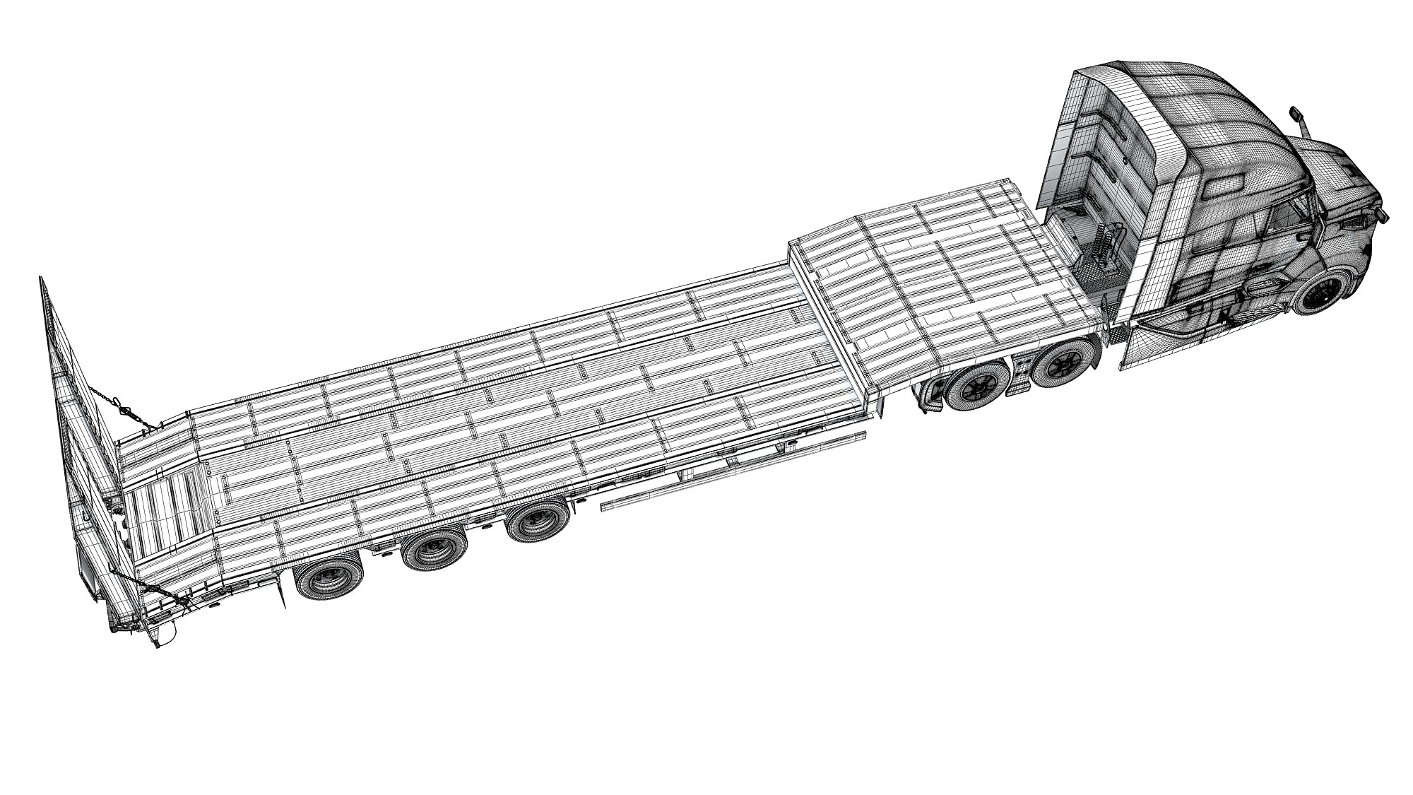 2024 Volvo Semi-Truck with Platform Trailer