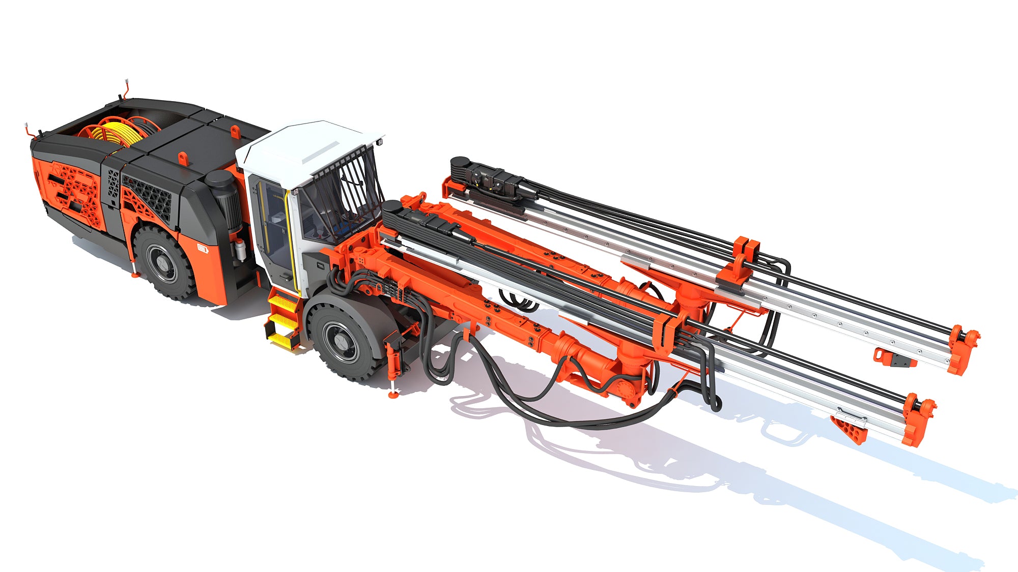 Underground Drill Rig Mining Tunneling Machine 3D Model