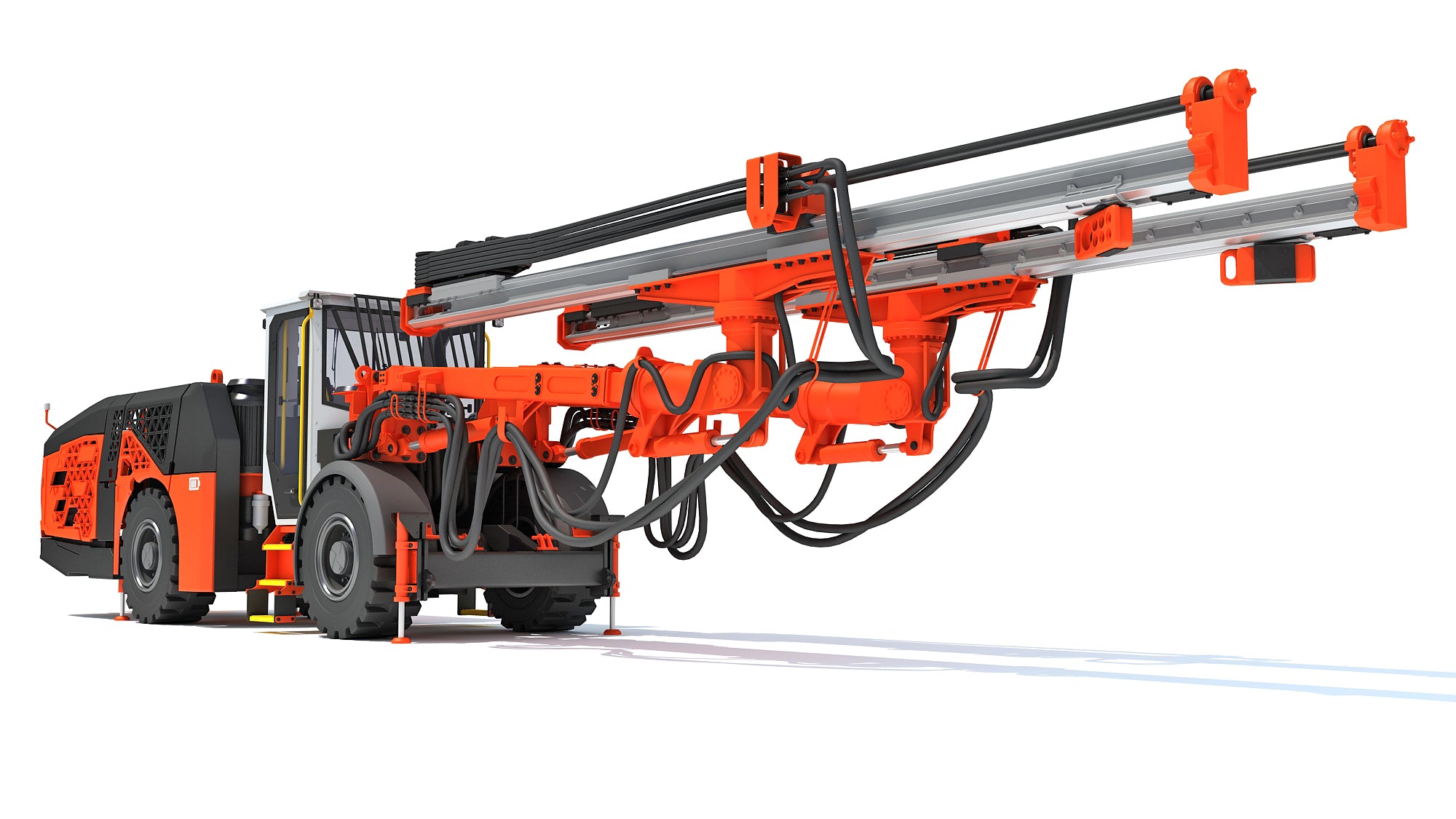 Underground Drill Rig Mining Tunneling Machine 3D Model