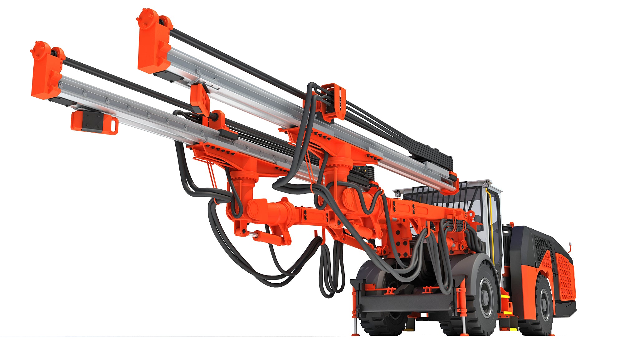 Underground Drill Rig Mining Tunneling Machine 3D Model