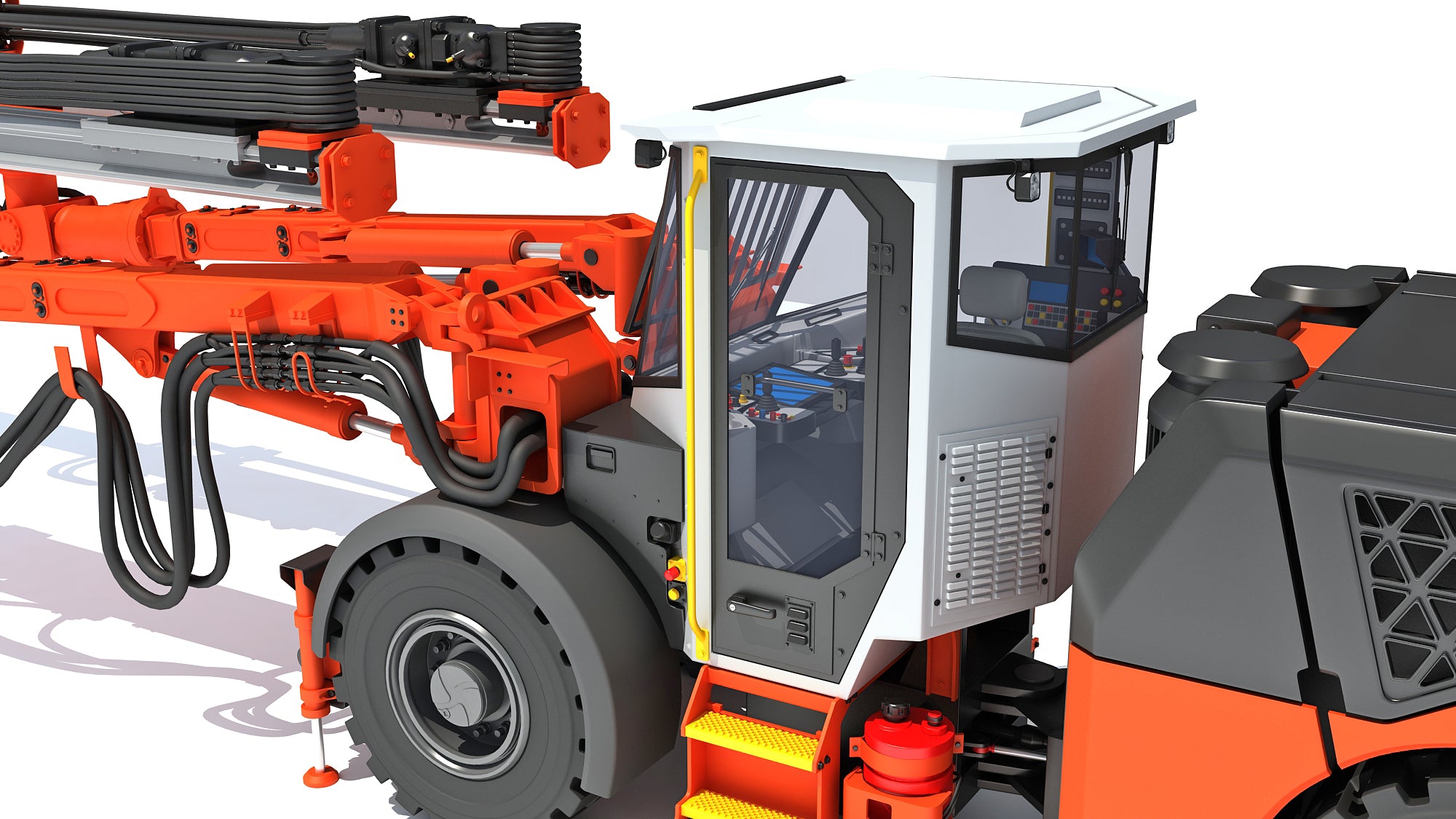 Underground Drill Rig Mining Tunneling Machine 3D Model