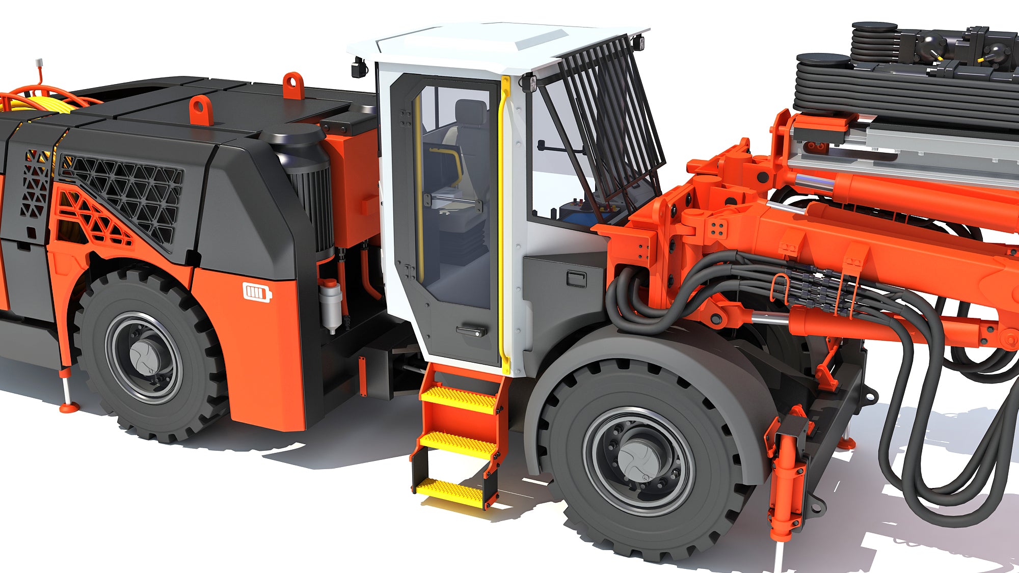Underground Drill Rig Mining Tunneling Machine 3D Model
