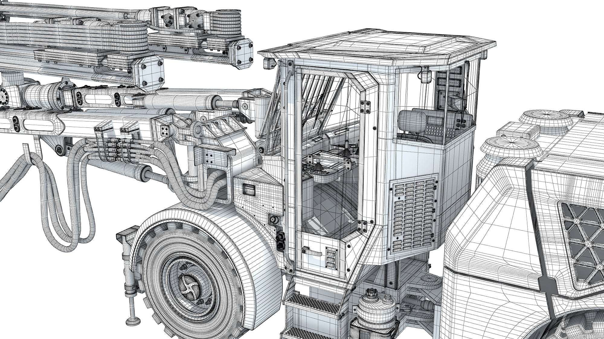 Underground Drill Rig Mining Tunneling Machine 3D Model