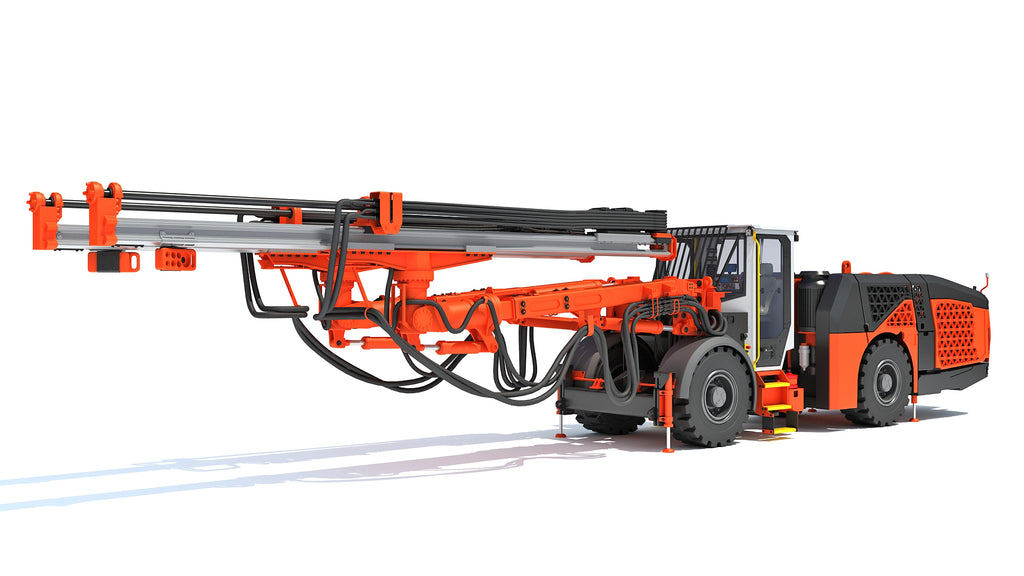 Underground Drill Rig Mining Tunneling Machine 3D Model