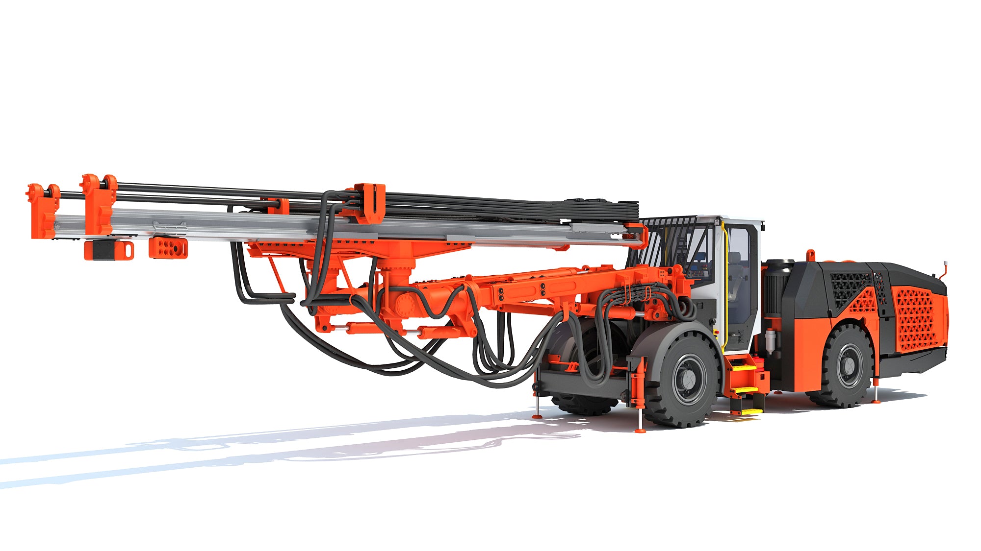 Underground Drill Rig Mining Tunneling Machine 3D Model