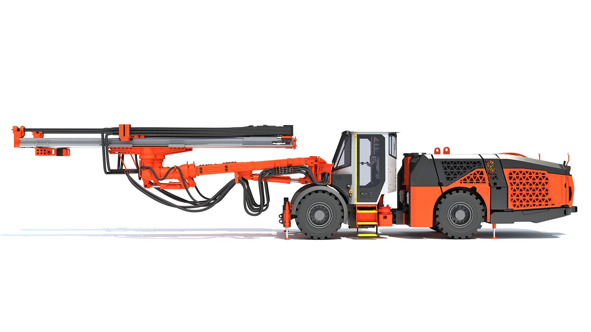 Underground Drill Rig Mining Tunneling Machine 3D Model