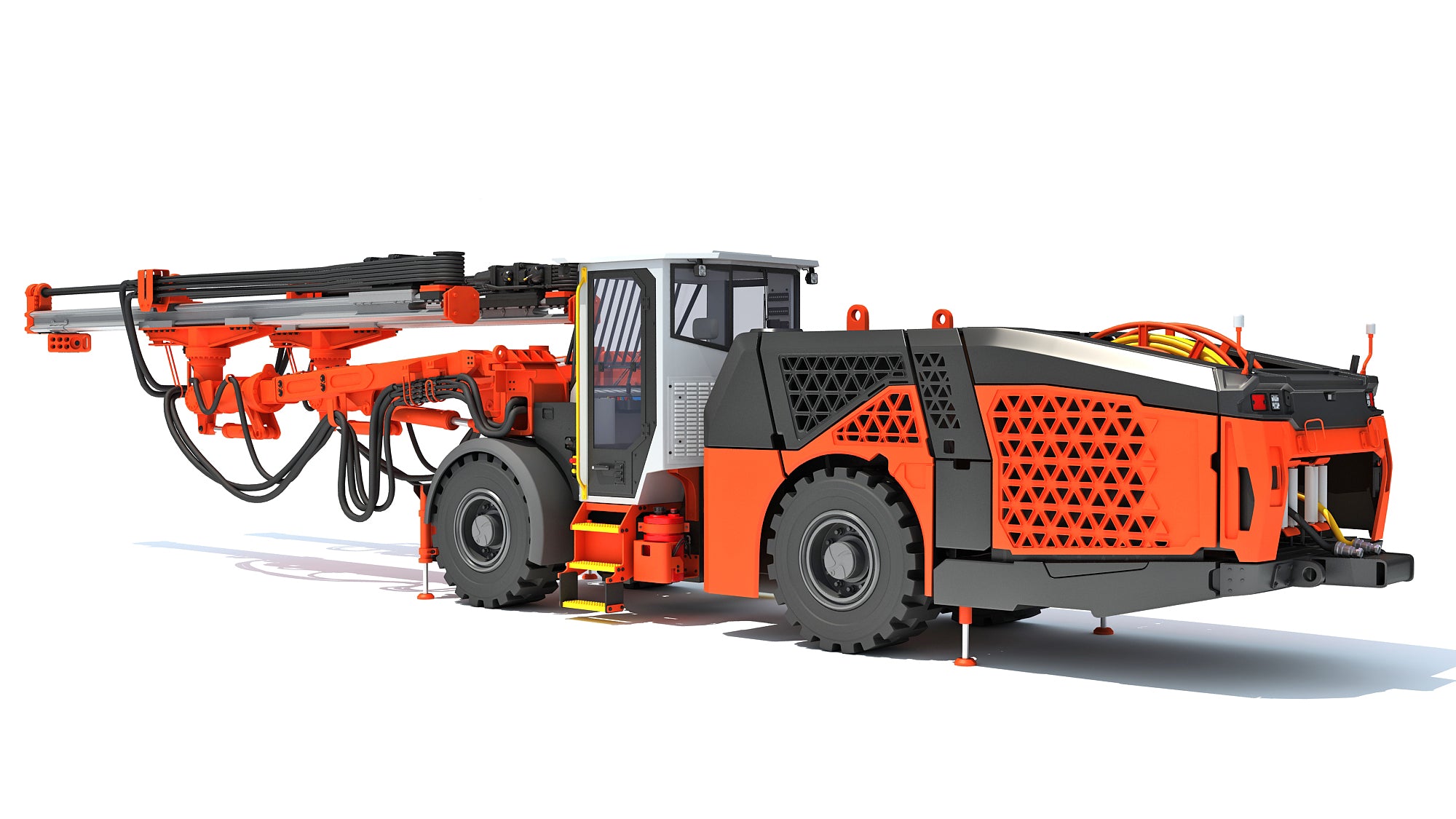 Underground Drill Rig Mining Tunneling Machine 3D Model