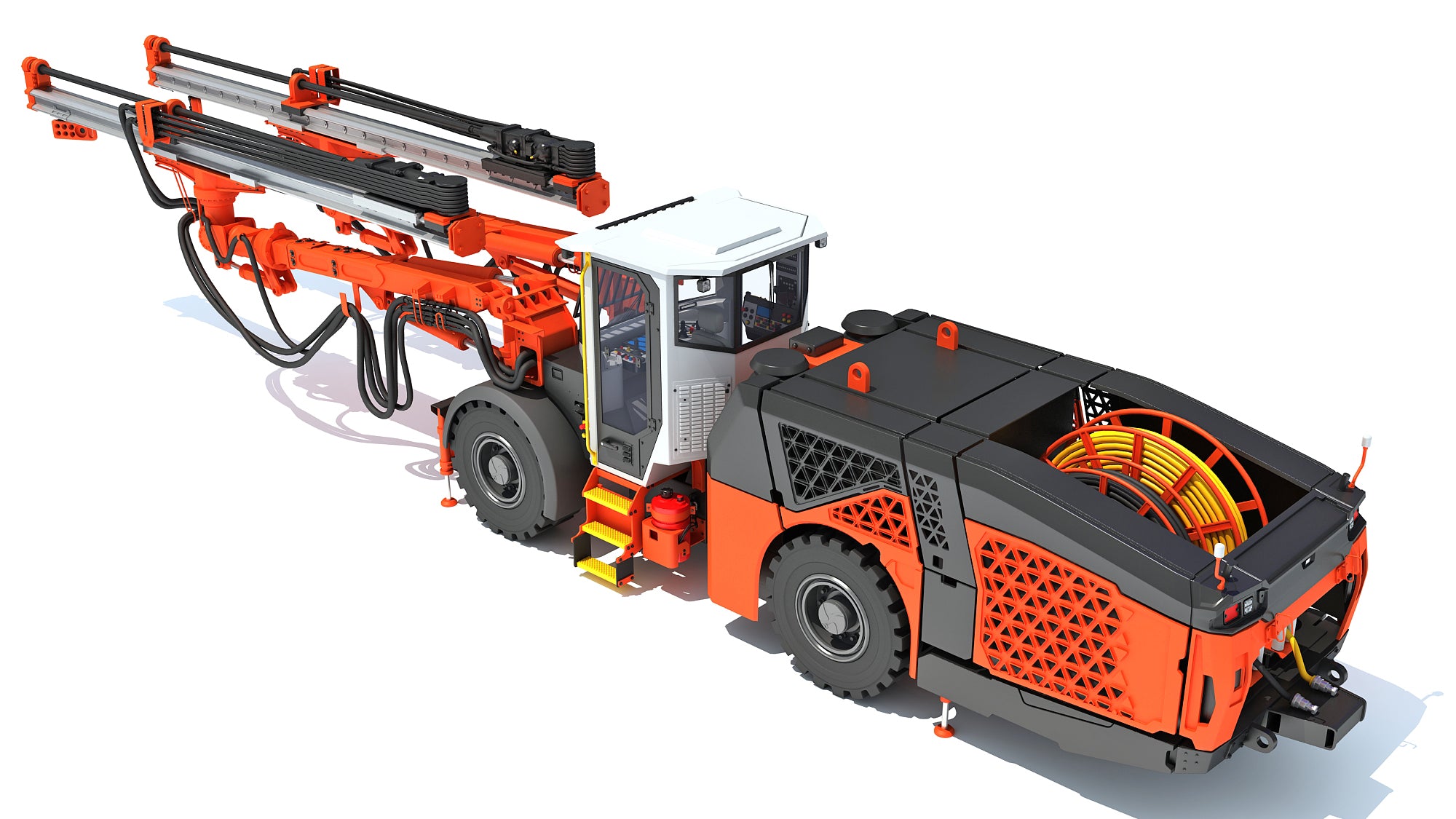 Underground Drill Rig Mining Tunneling Machine 3D Model