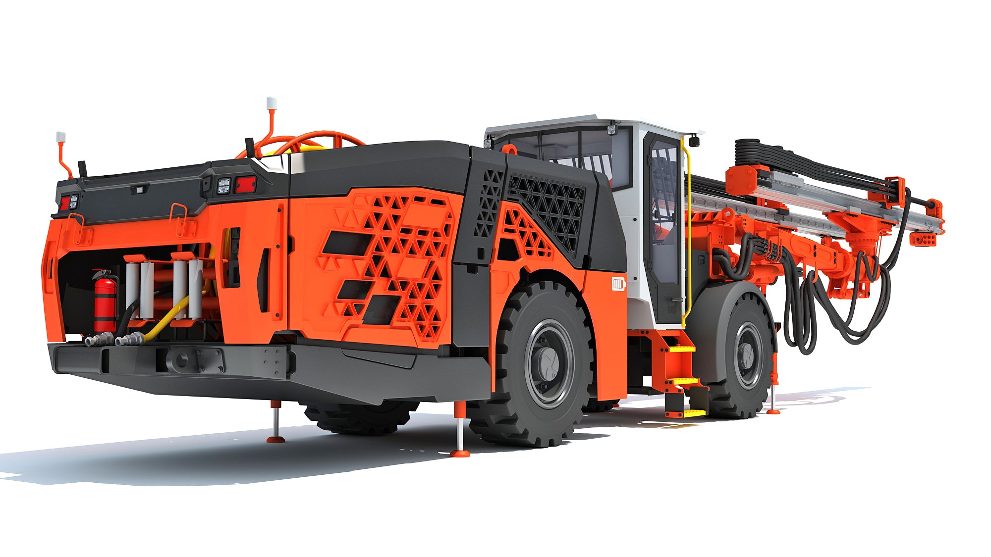 Underground Drill Rig Mining Tunneling Machine 3D Model