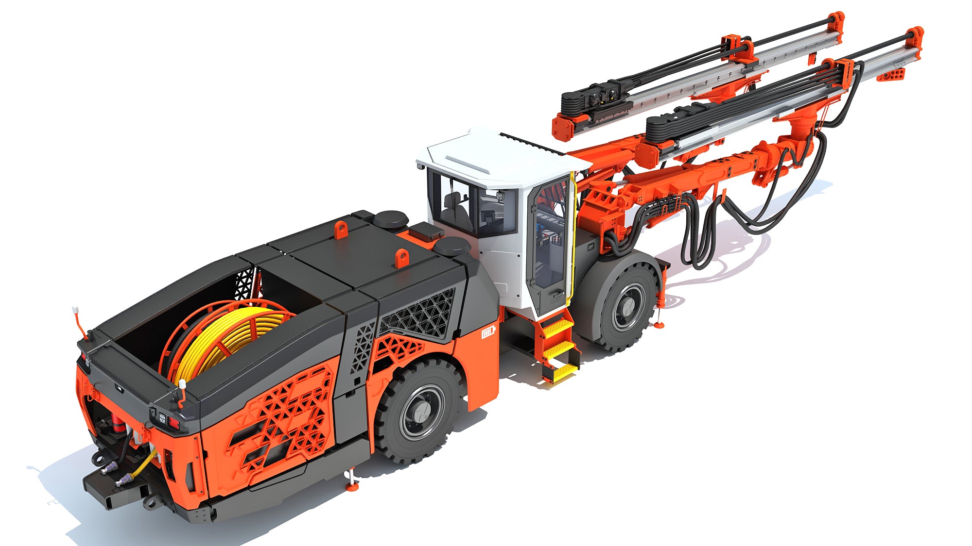 Underground Drill Rig Mining Tunneling Machine 3D Model