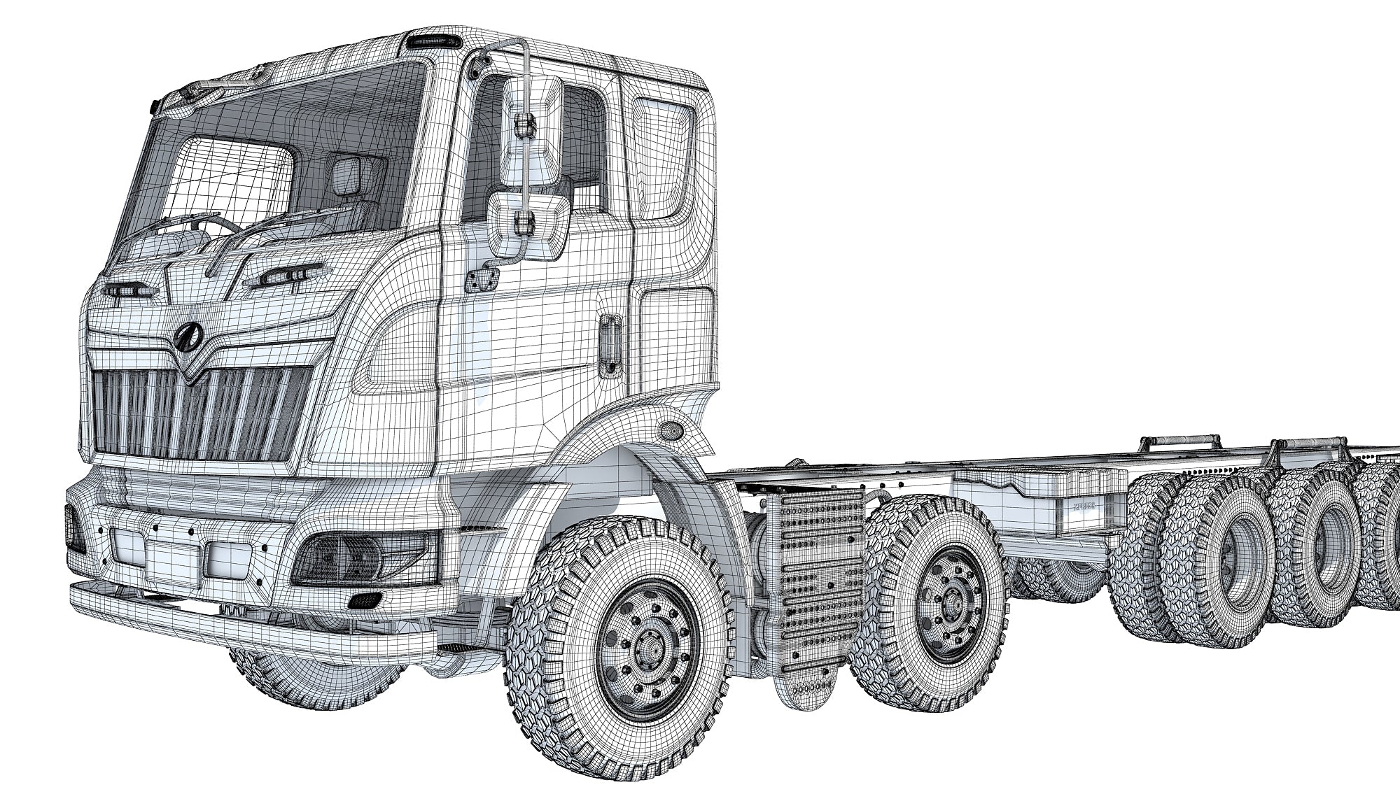 Mahindra Blazo Truck Chassis 3D Model