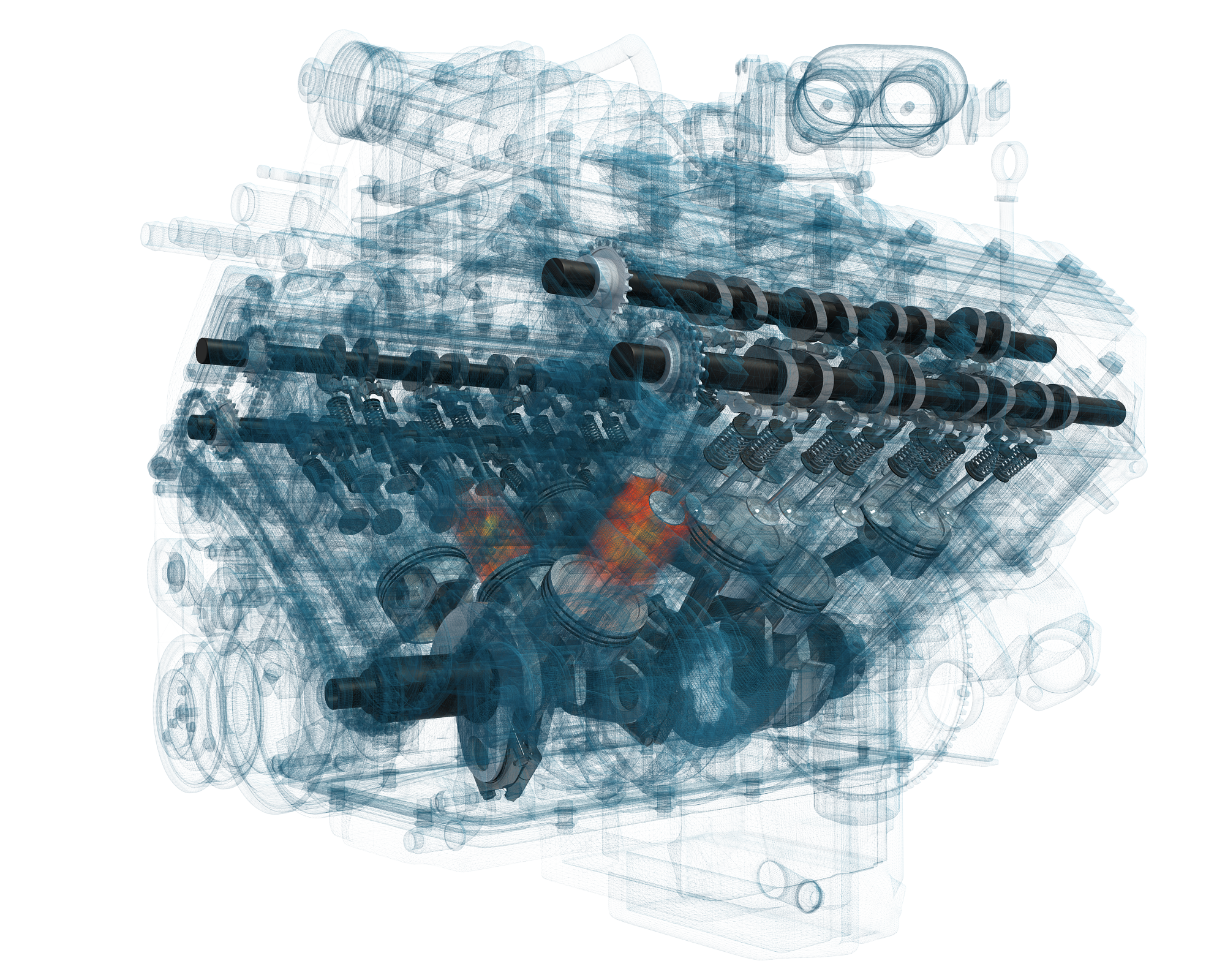 Animated Engine with Gasoline Ignition